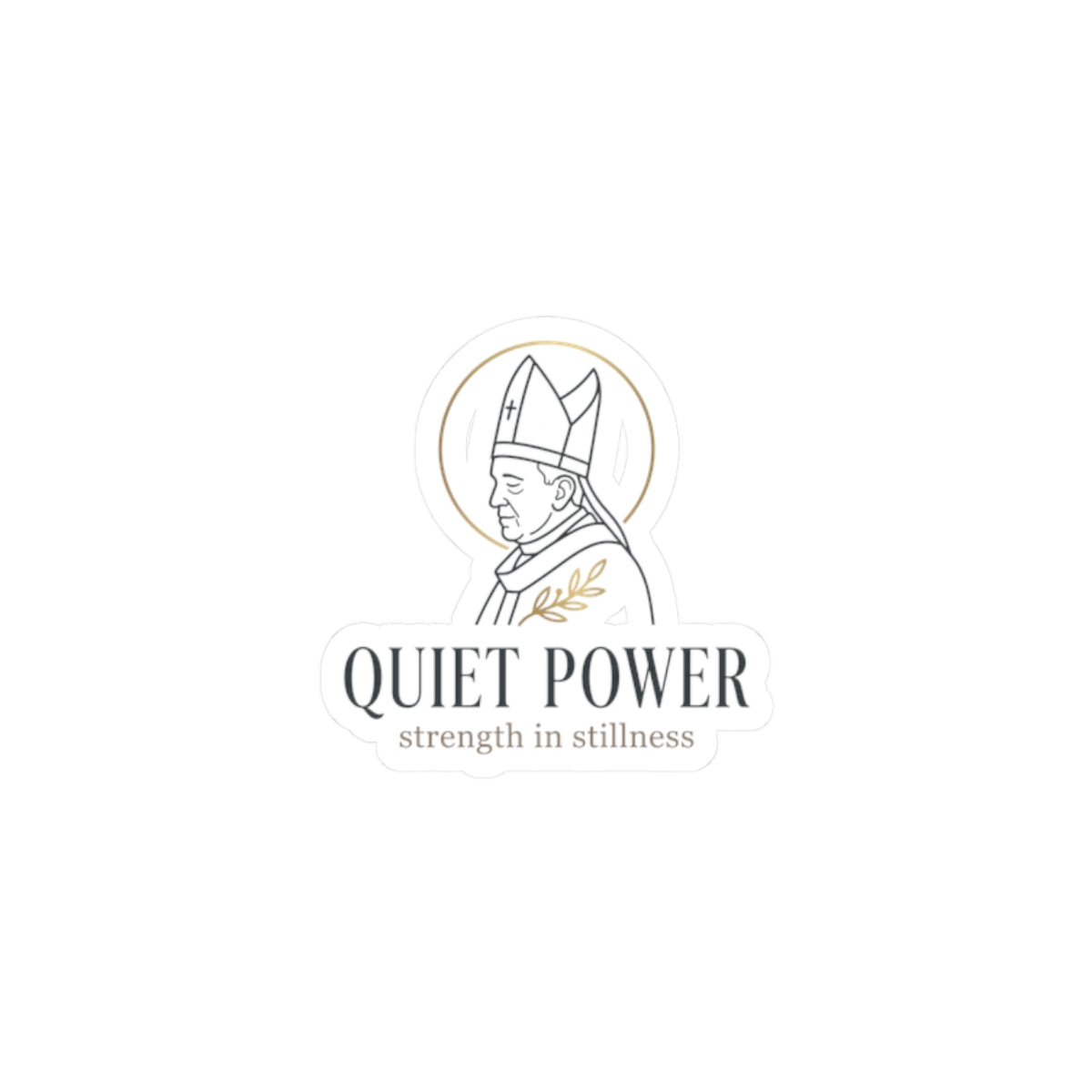 Quiet Power Sticker | divine symbolism, serene authority, ritual-inspired