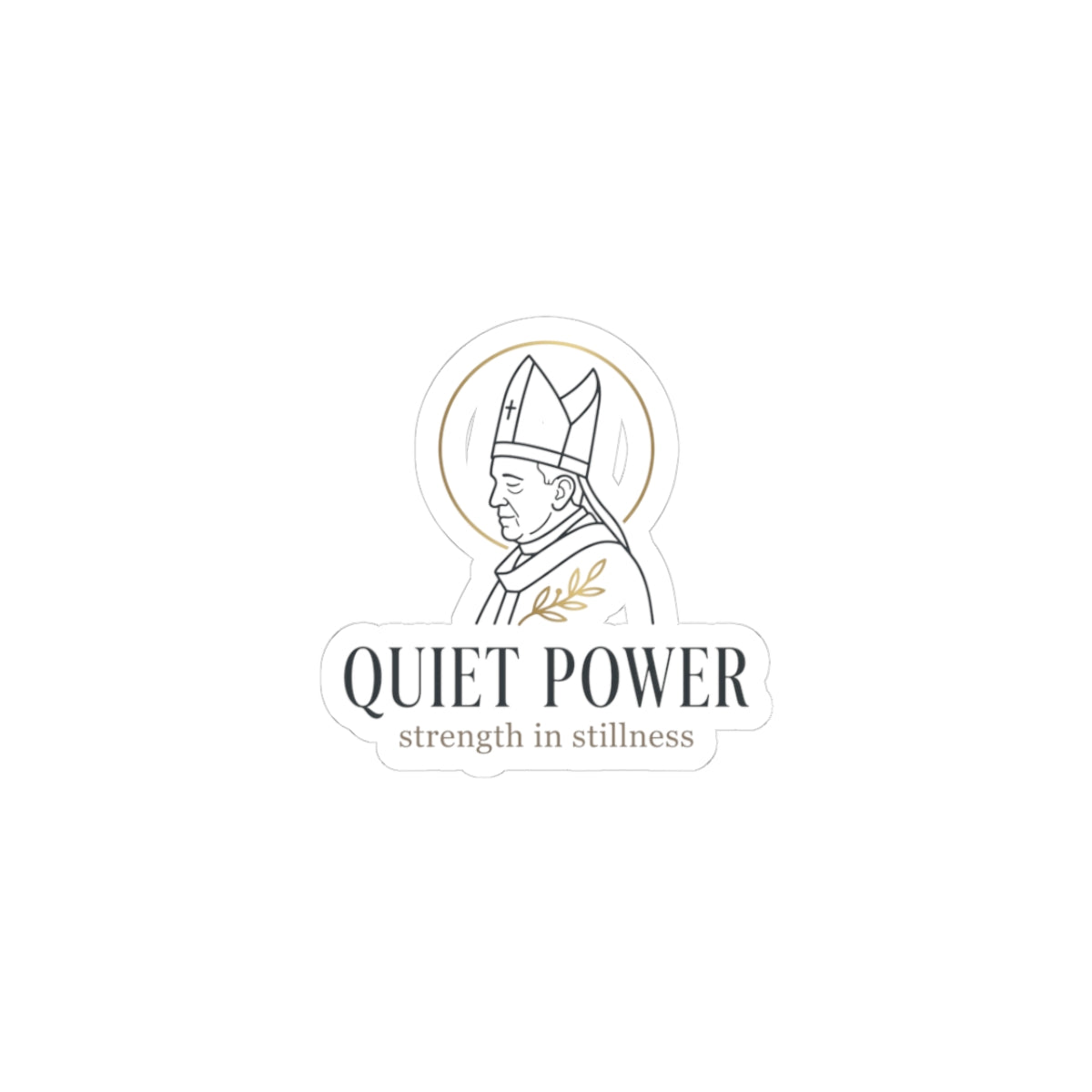 Quiet Power Sticker | divine symbolism, serene authority, ritual-inspired