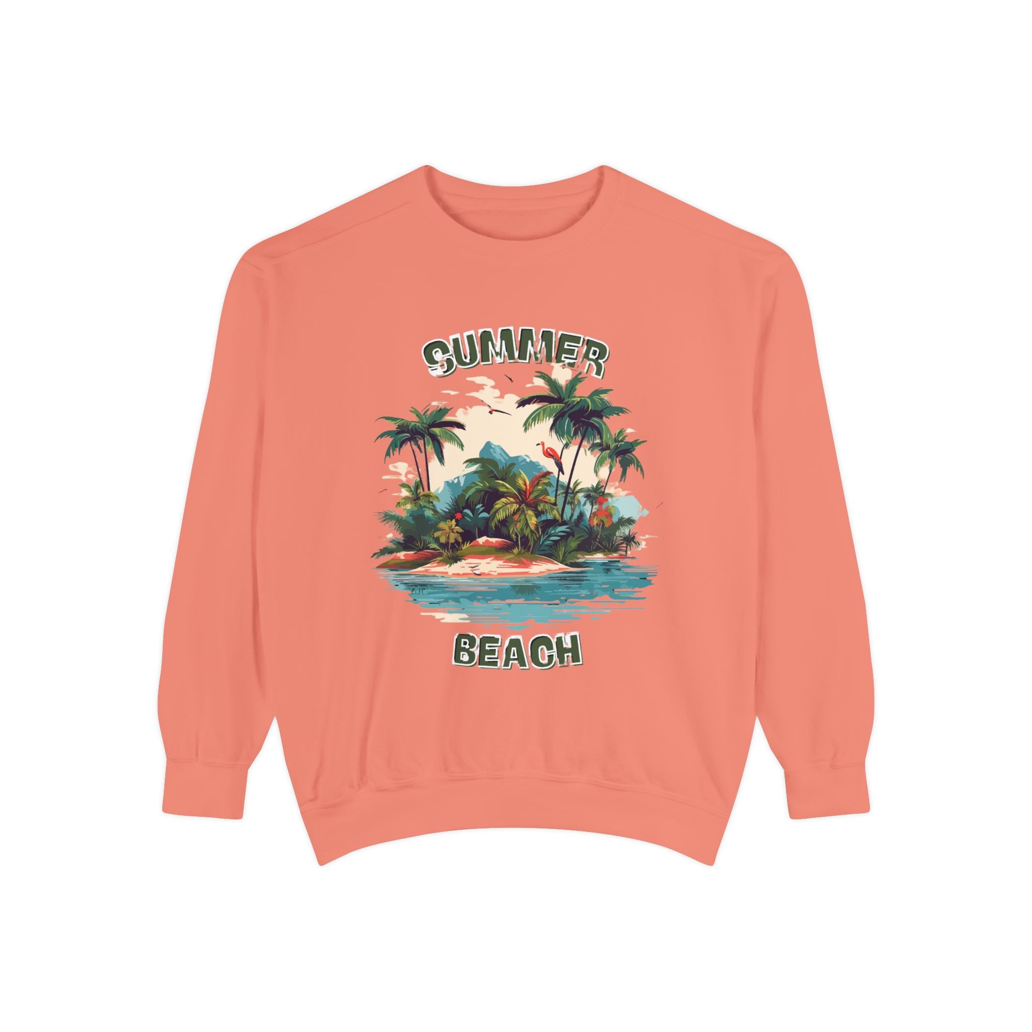 Beach Island Sweatshirt — "Summer Beach" Tropical Palm Crewneck