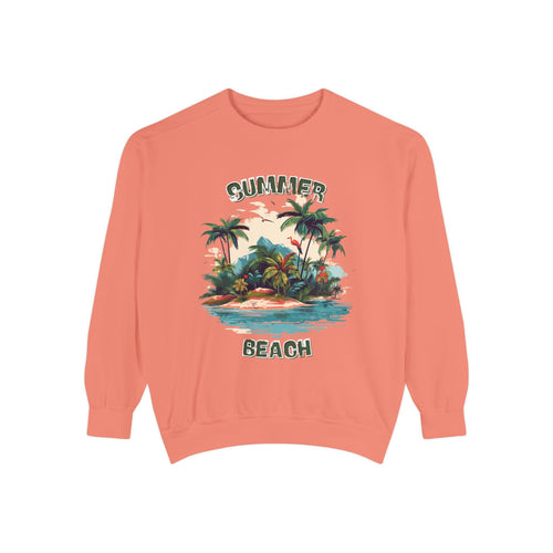 Beach Island Sweatshirt — "Summer Beach" Tropical Palm Crewneck