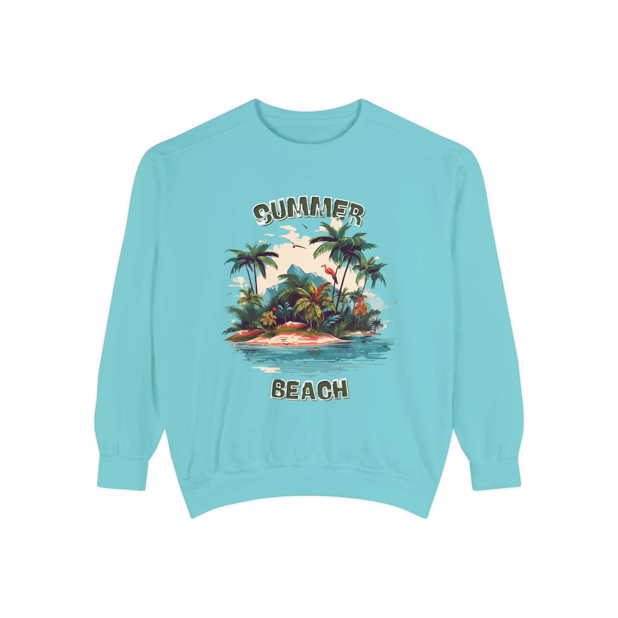Beach Island Sweatshirt — "Summer Beach" Tropical Palm Crewneck