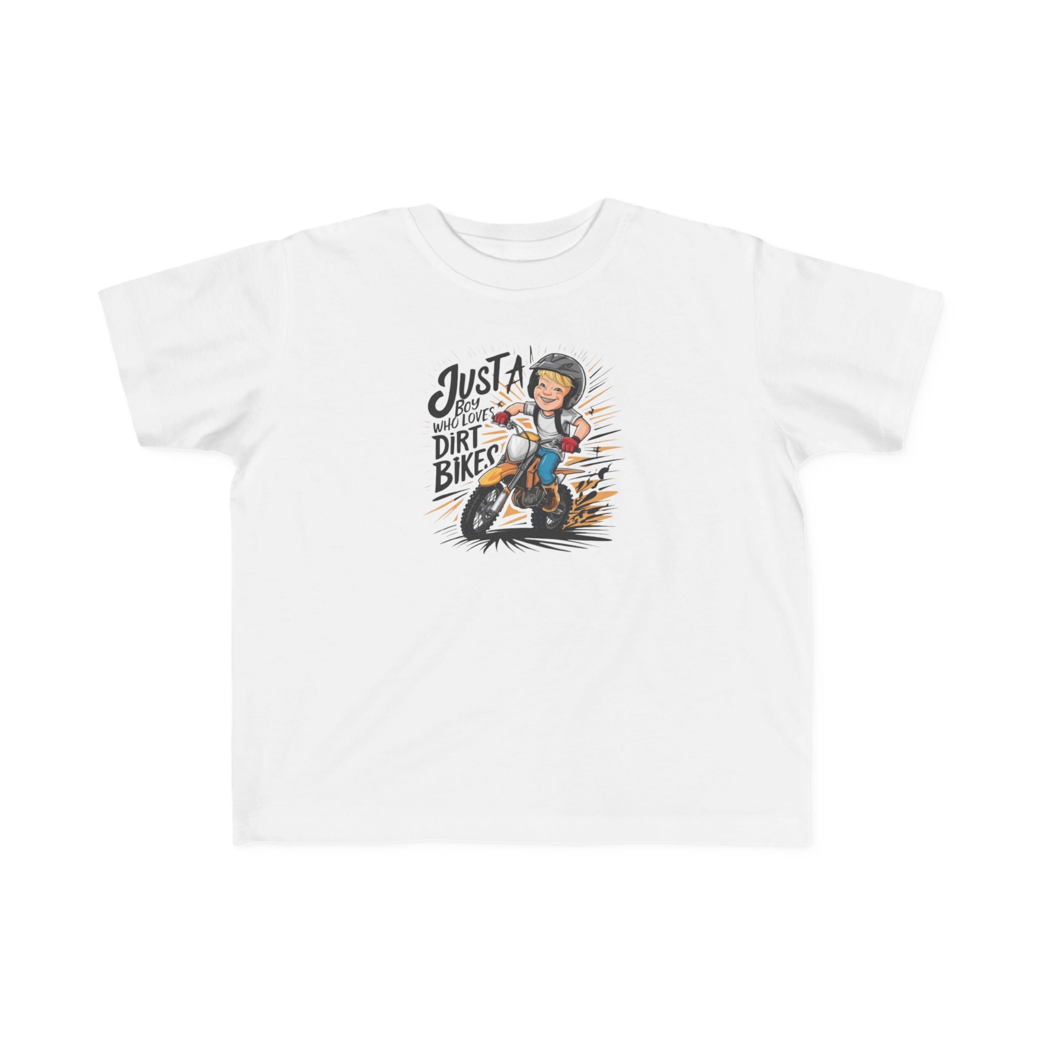 Toddler Dirt Bike Tee  "Just a Kid Who Loves Dirt Bikes" Cute Motorcycle Shirt