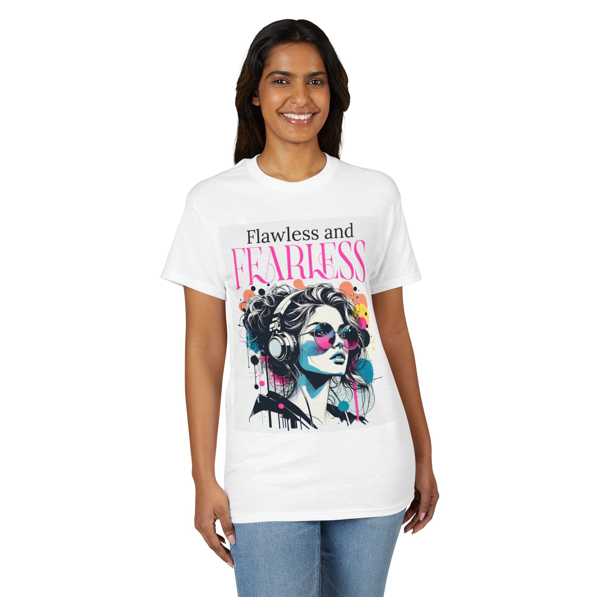 Flawless and Fearless Graphic Tee Retro Pop Art Woman Design