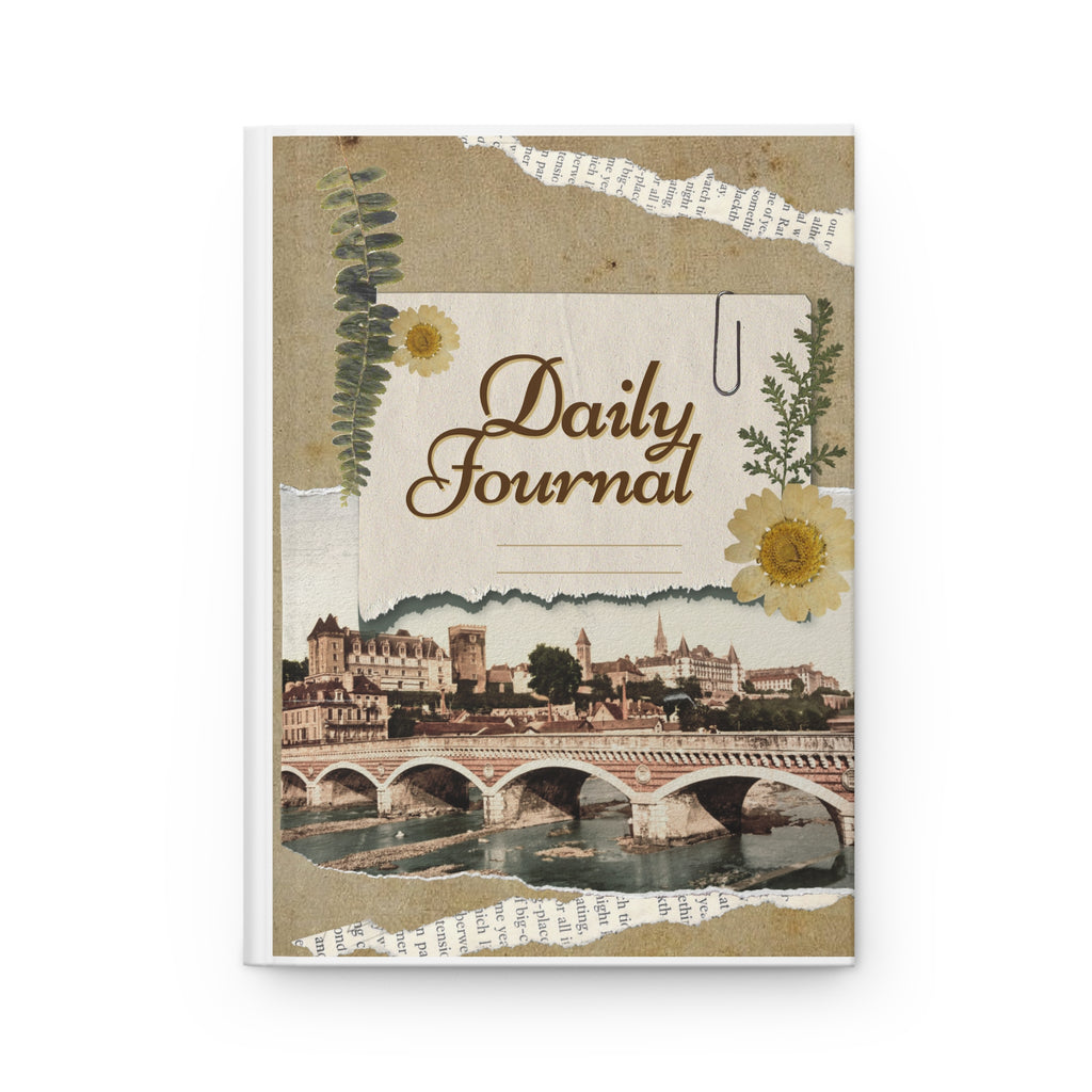 Daily Journal Hardcover — Vintage Travel Collage Notebook