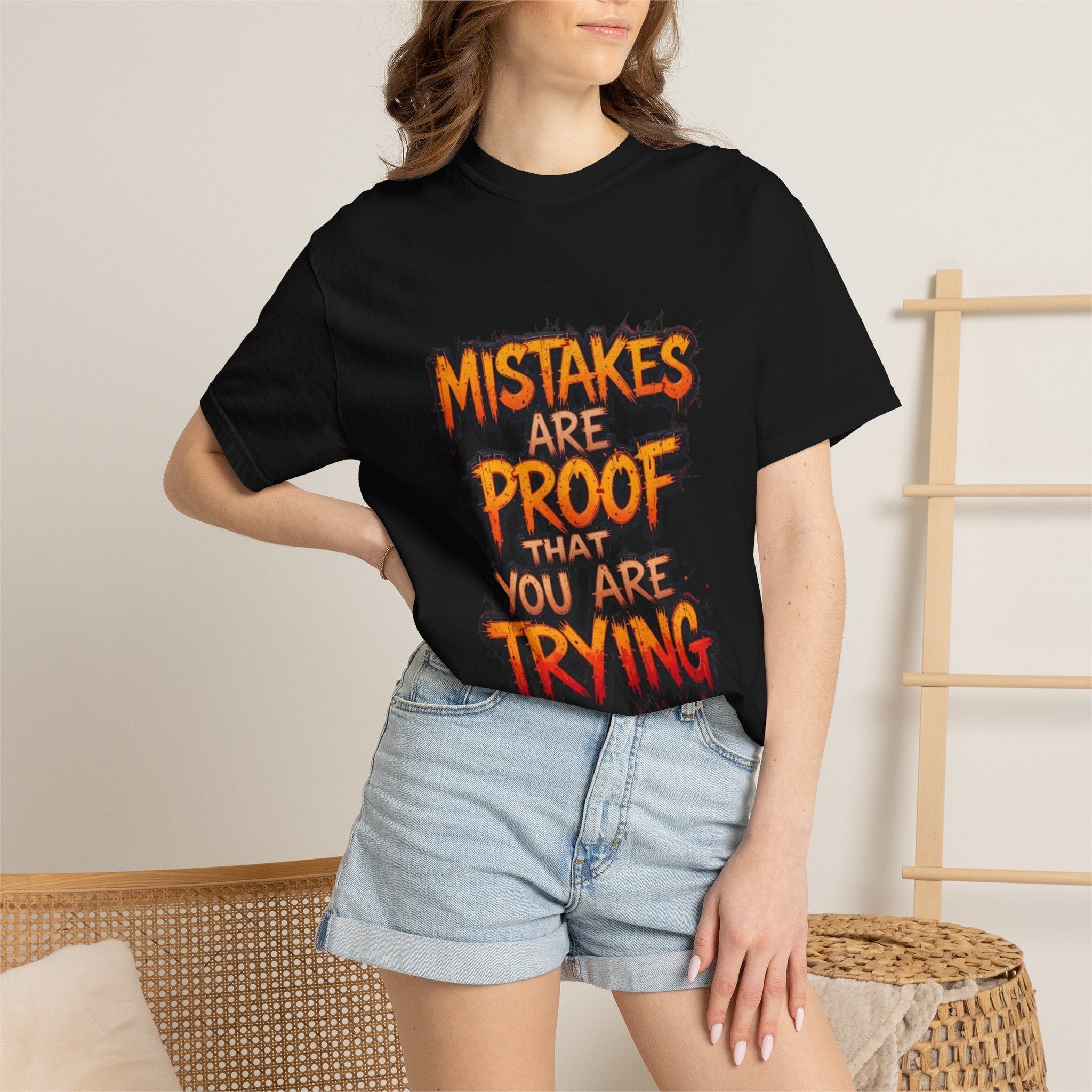 Motivational Graphic T-Shirt "Mistakes Are Proof You Are Trying"  "Failure Is Part Of Success"