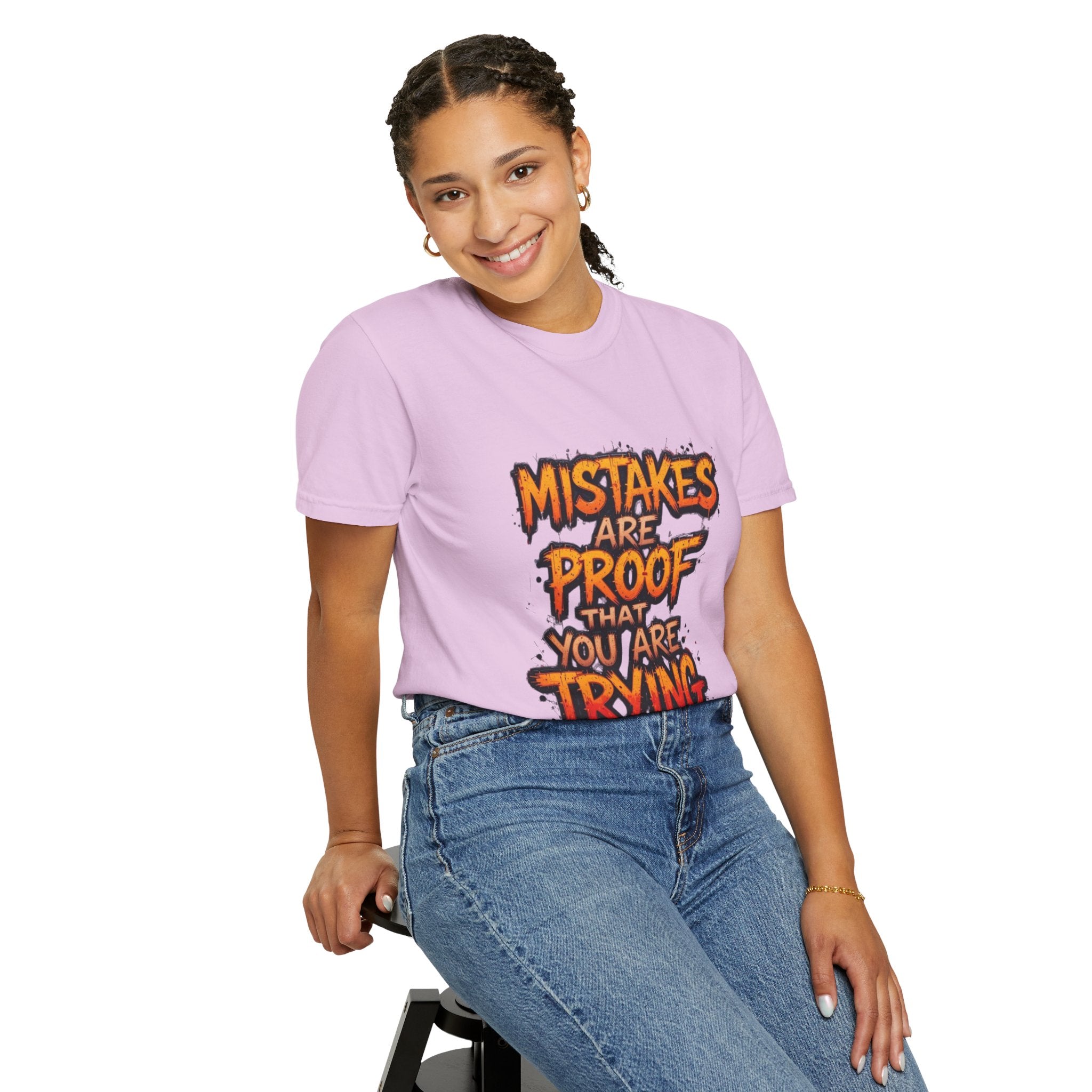 Motivational Graphic T-Shirt "Mistakes Are Proof You Are Trying"  "Failure Is Part Of Success"