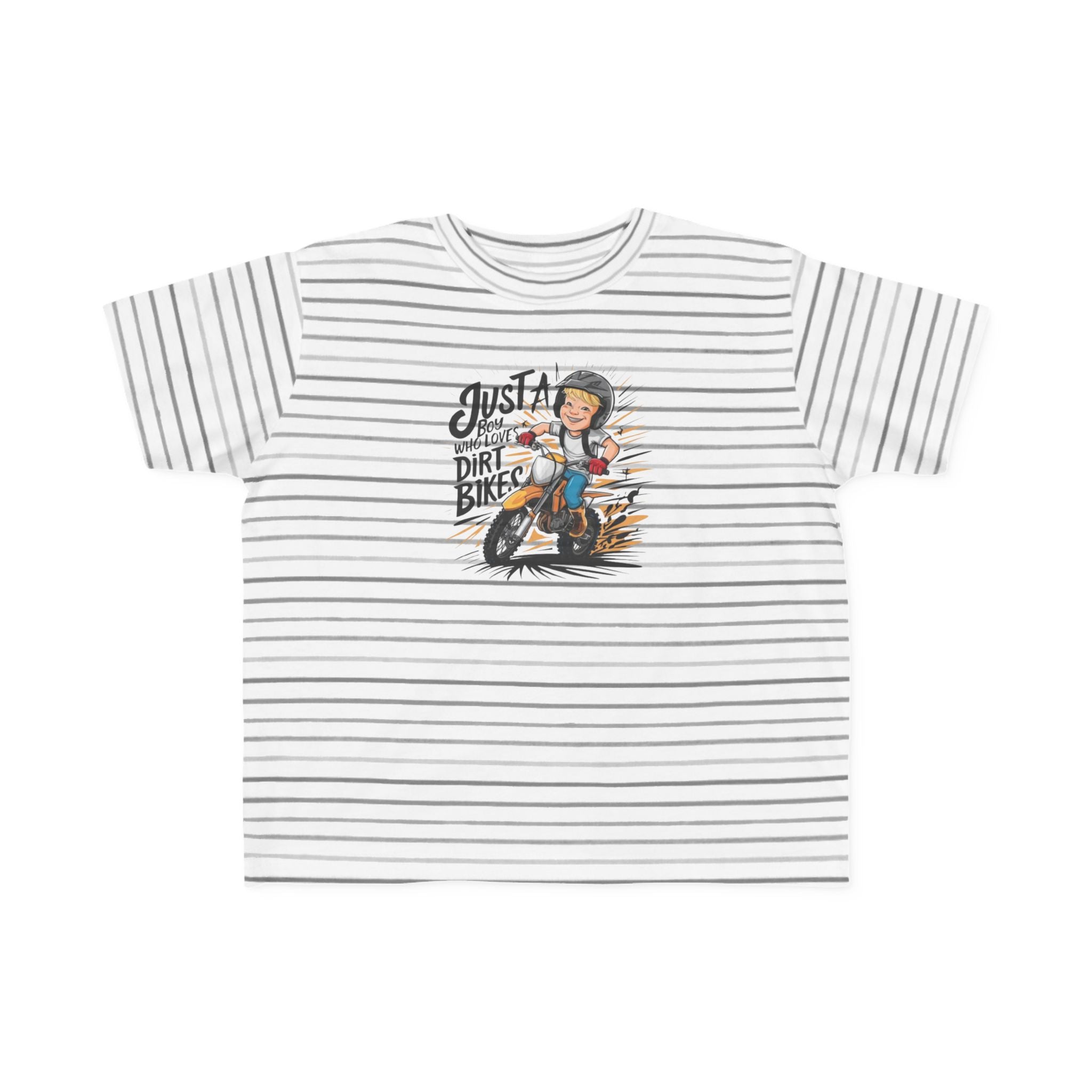 Toddler Dirt Bike Tee  "Just a Kid Who Loves Dirt Bikes" Cute Motorcycle Shirt