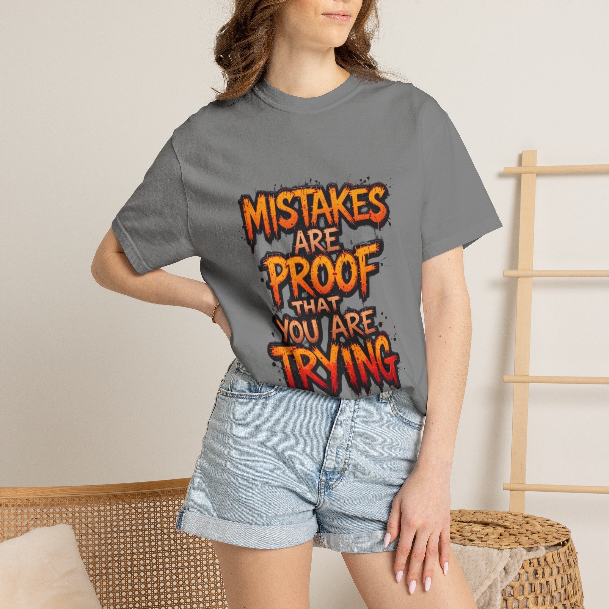 Motivational Graphic T-Shirt "Mistakes Are Proof You Are Trying"  "Failure Is Part Of Success"