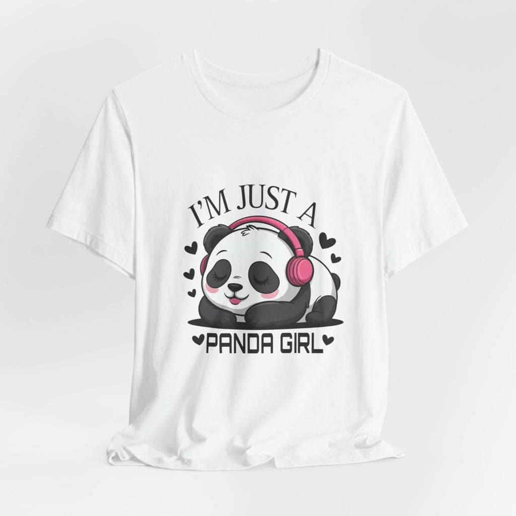 I’m Just a Panda Girl Tee Cute Panda Headphones Graphic T-Shirt