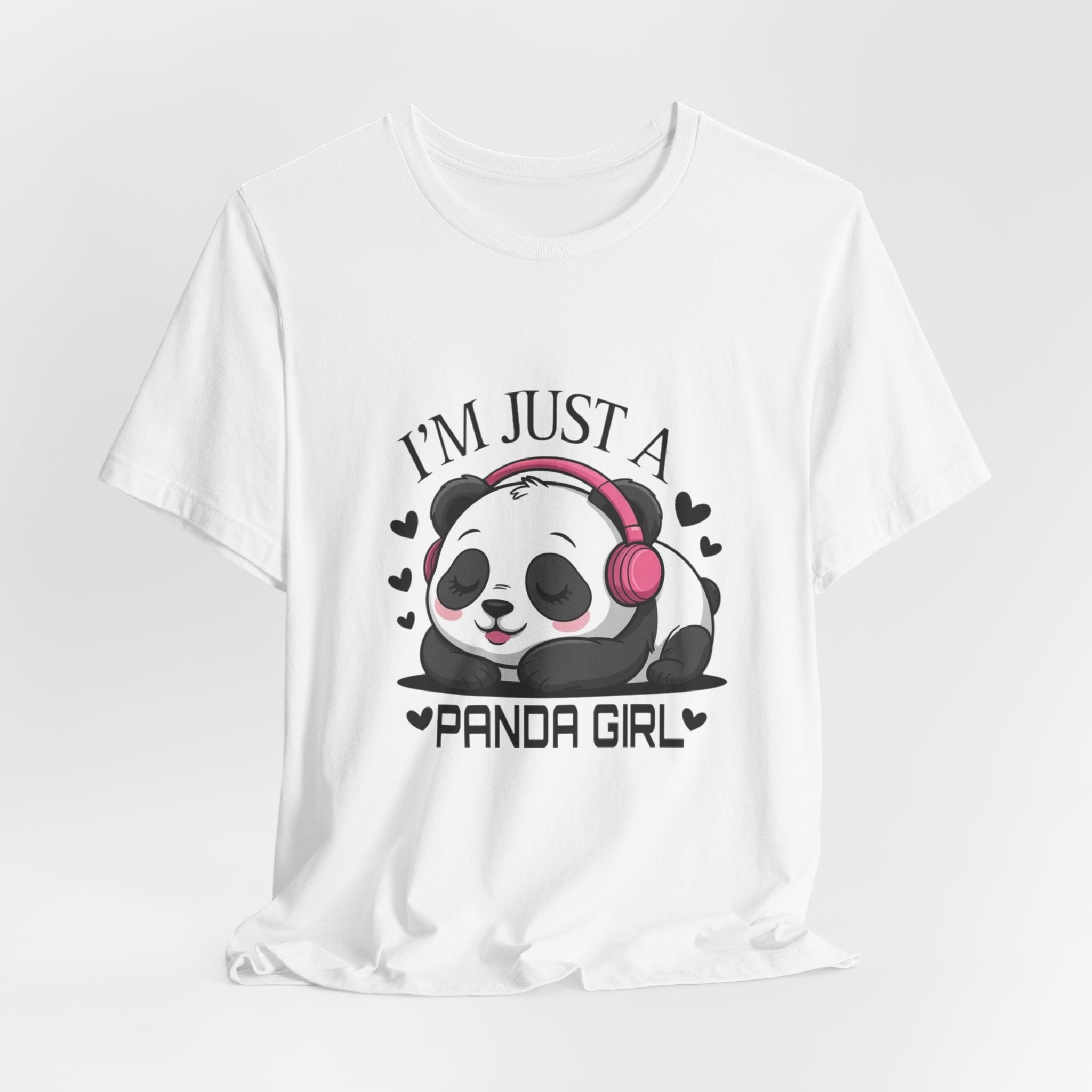 I’m Just a Panda Girl Tee Cute Panda Headphones Graphic T-Shirt