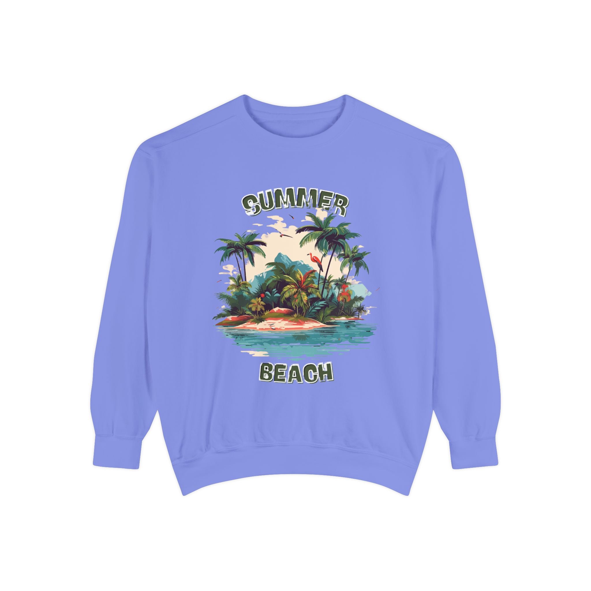 Beach Island Sweatshirt — "Summer Beach" Tropical Palm Crewneck