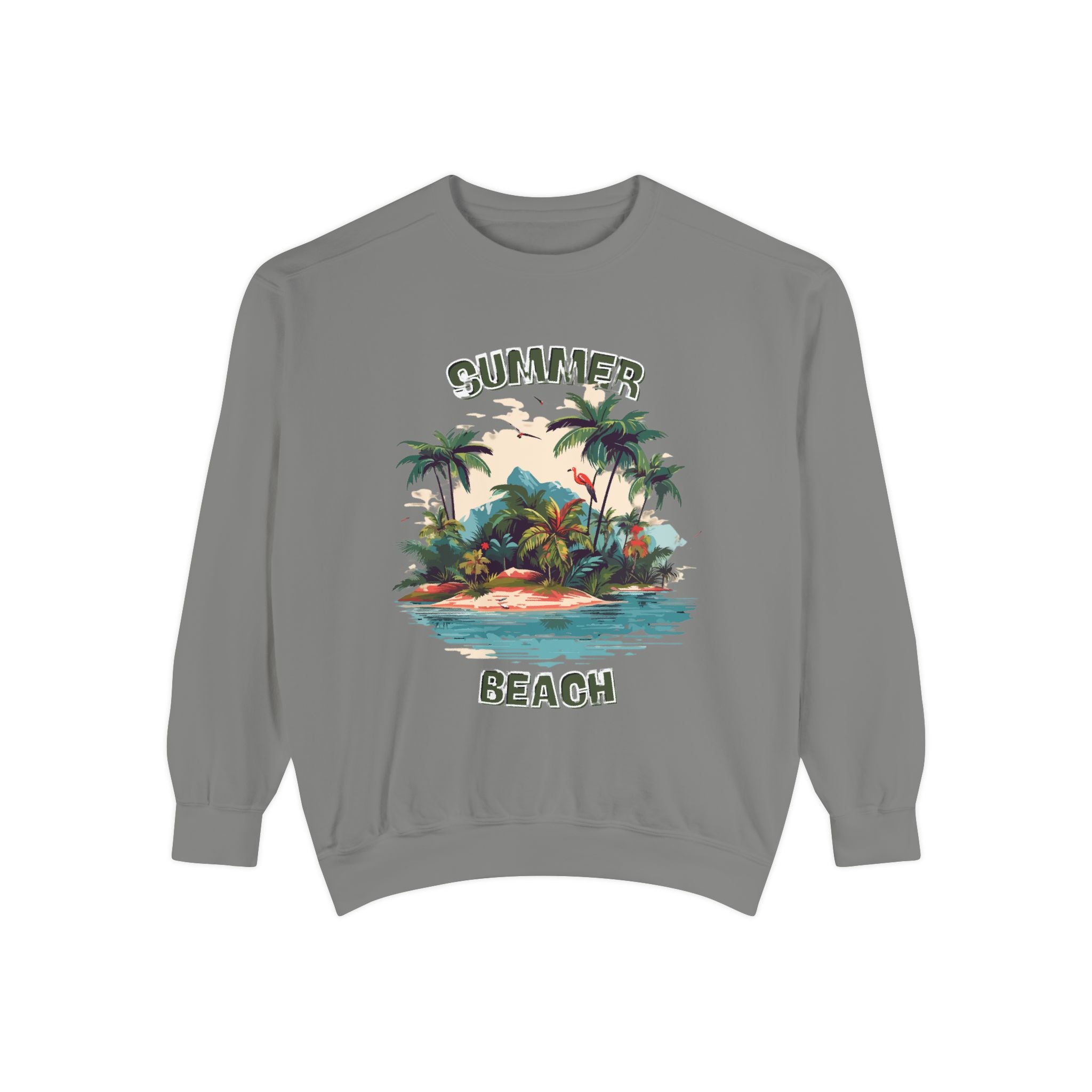 Beach Island Sweatshirt — "Summer Beach" Tropical Palm Crewneck