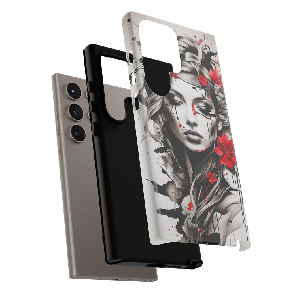 Phone Case Noir Floral Portrait Protective Tough Case