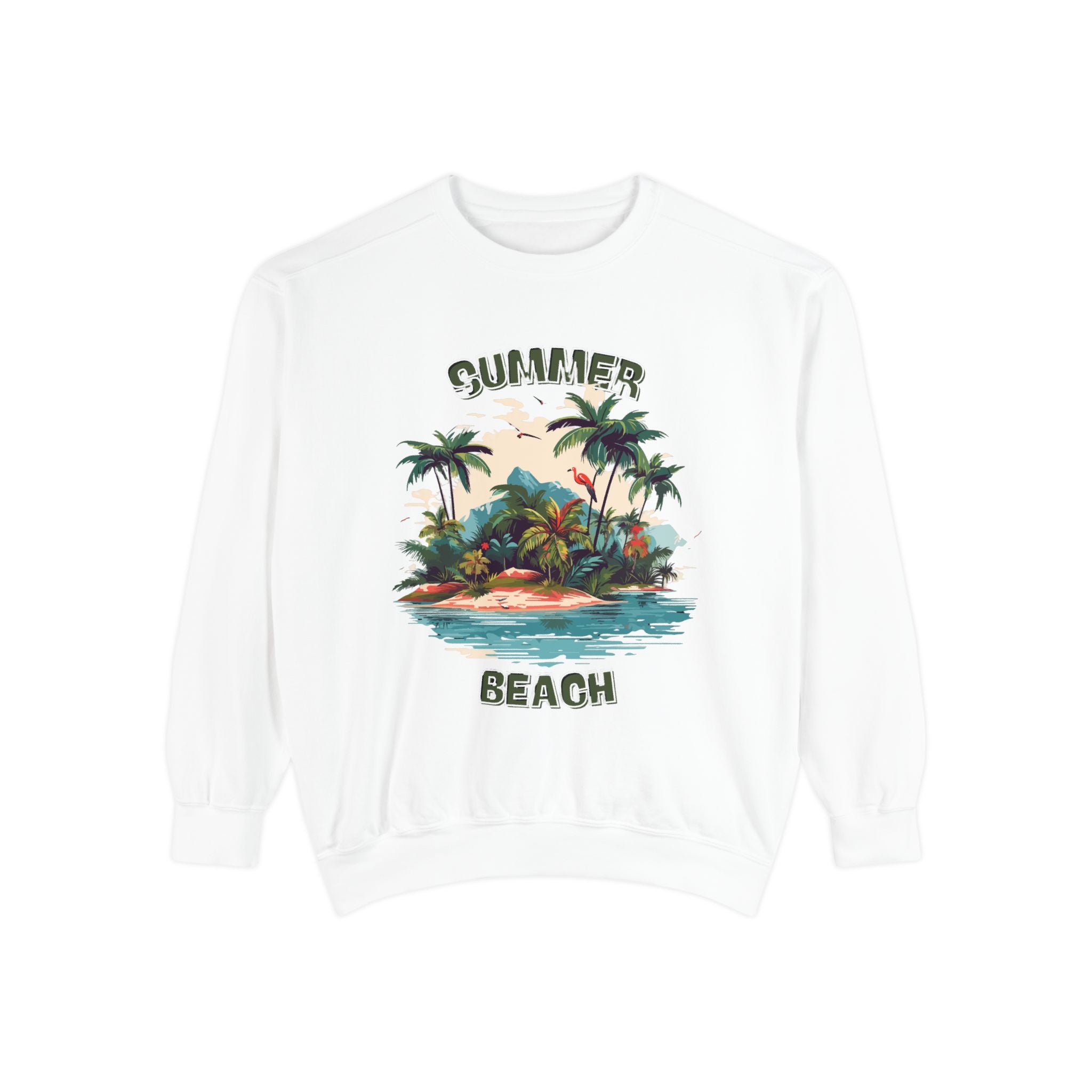 Beach Island Sweatshirt — "Summer Beach" Tropical Palm Crewneck