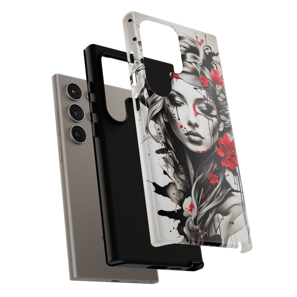 Phone Case Noir Floral Portrait Protective Tough Case