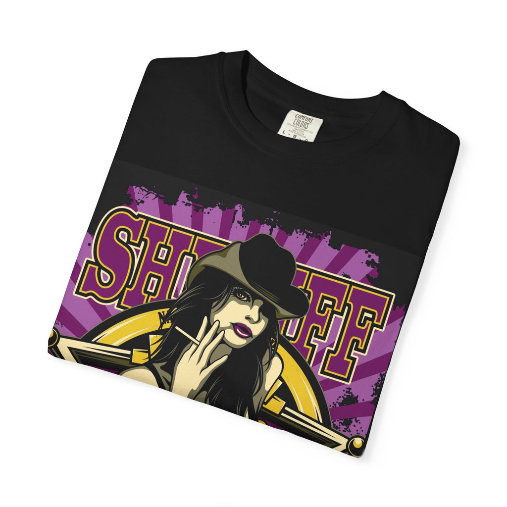 Sheriff Pinup Graphic T-Shirt — Vintage Western Woman Illustration