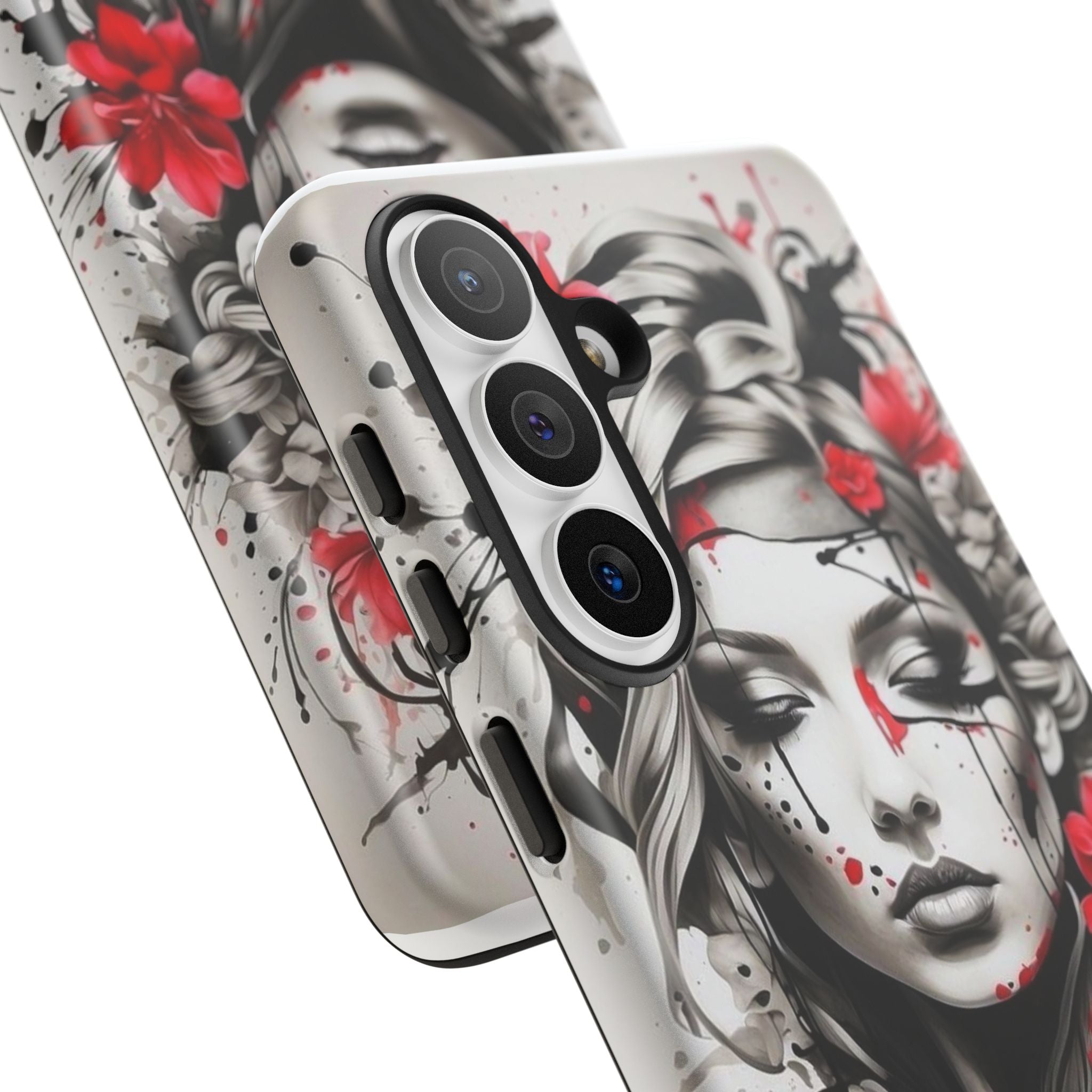 Phone Case Noir Floral Portrait Protective Tough Case