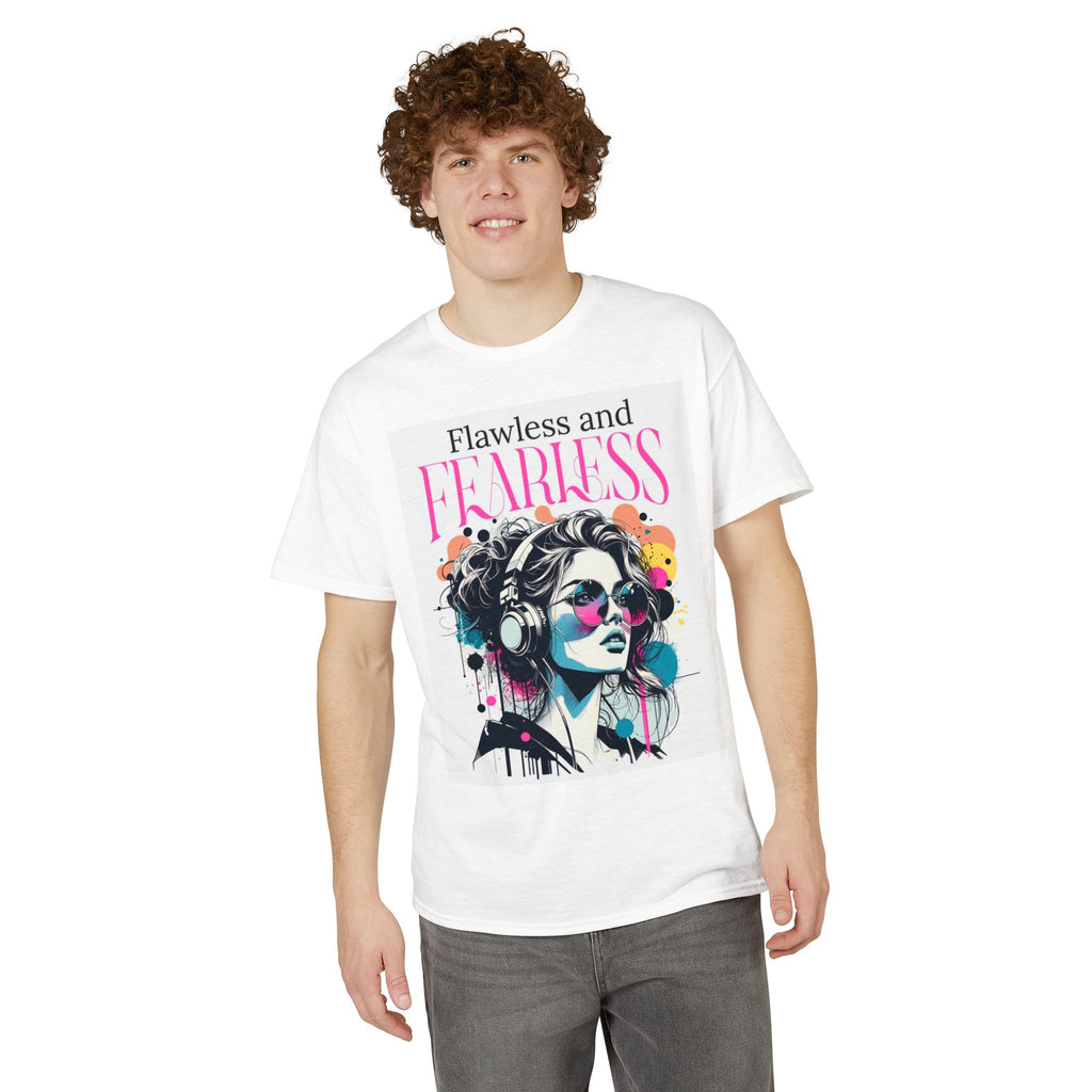 Flawless and Fearless Graphic Tee Retro Pop Art Woman Design