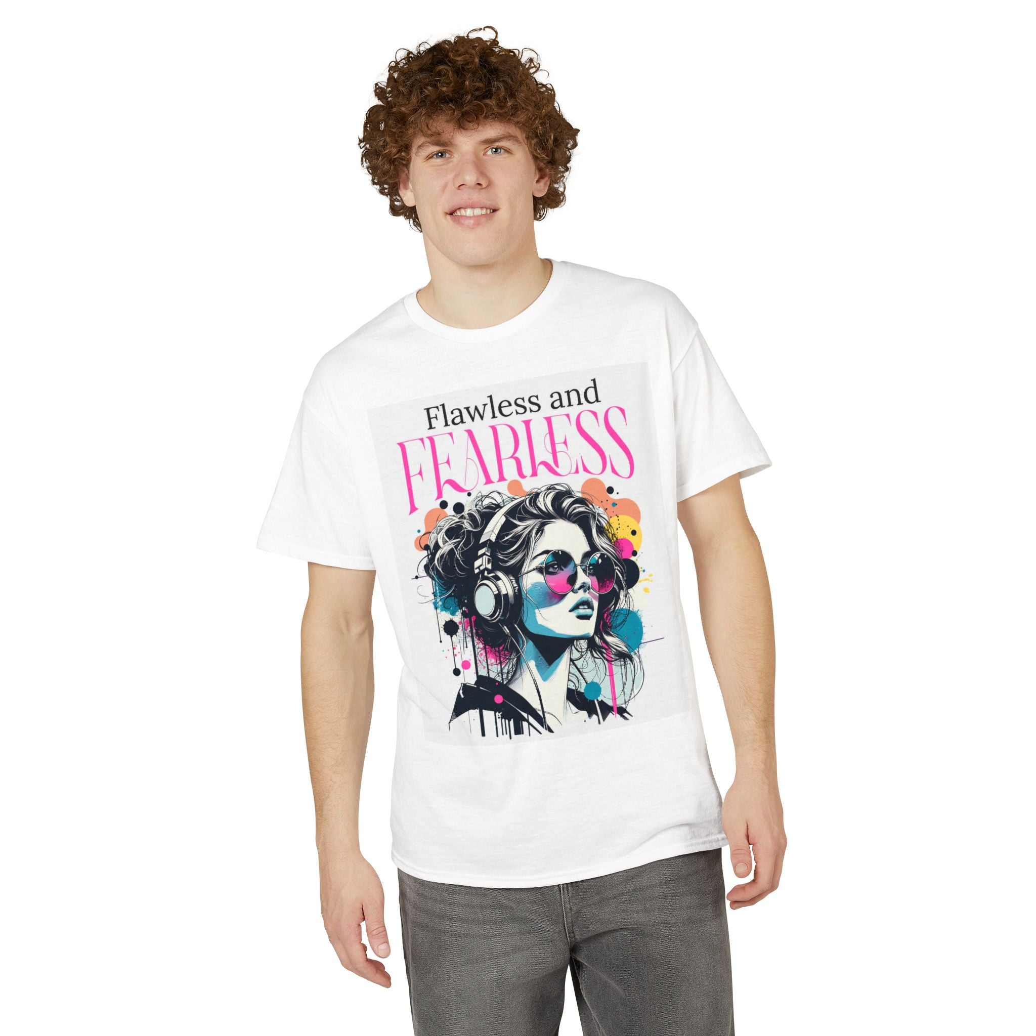 Flawless and Fearless Graphic Tee Retro Pop Art Woman Design