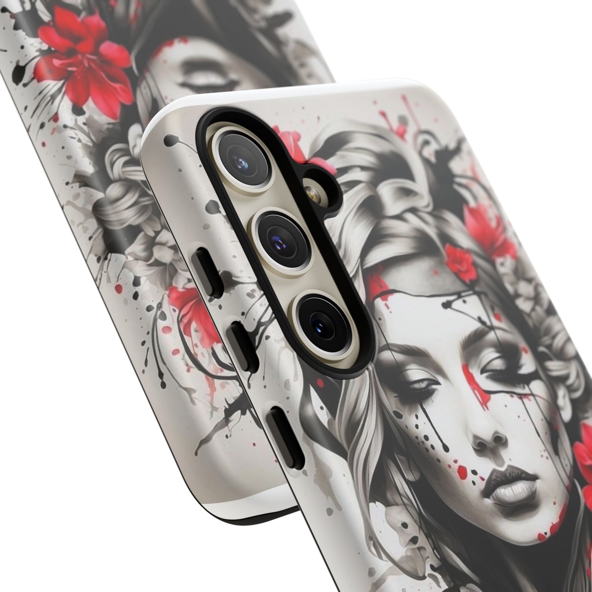 Phone Case Noir Floral Portrait Protective Tough Case