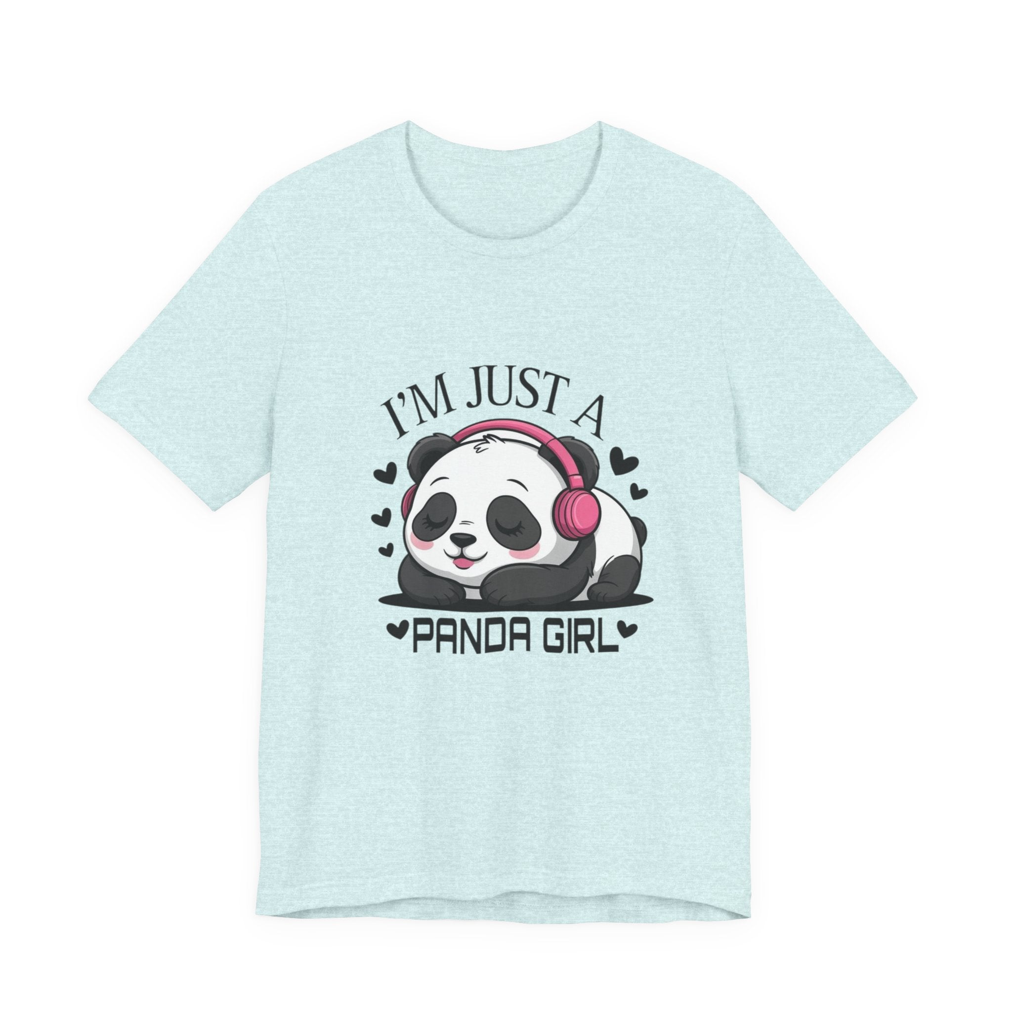 I’m Just a Panda Girl Tee Cute Panda Headphones Graphic T-Shirt