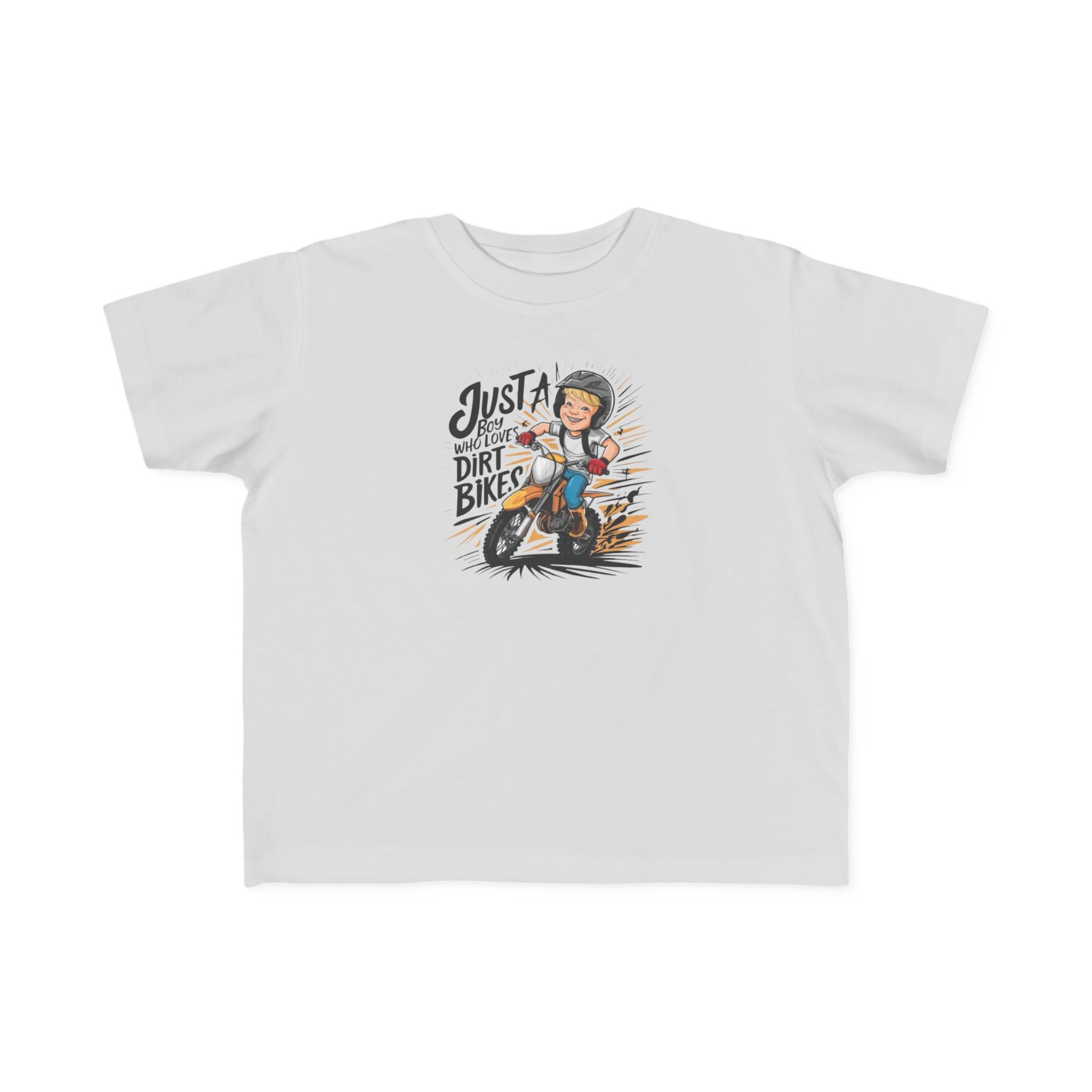 Toddler Dirt Bike Tee  "Just a Kid Who Loves Dirt Bikes" Cute Motorcycle Shirt