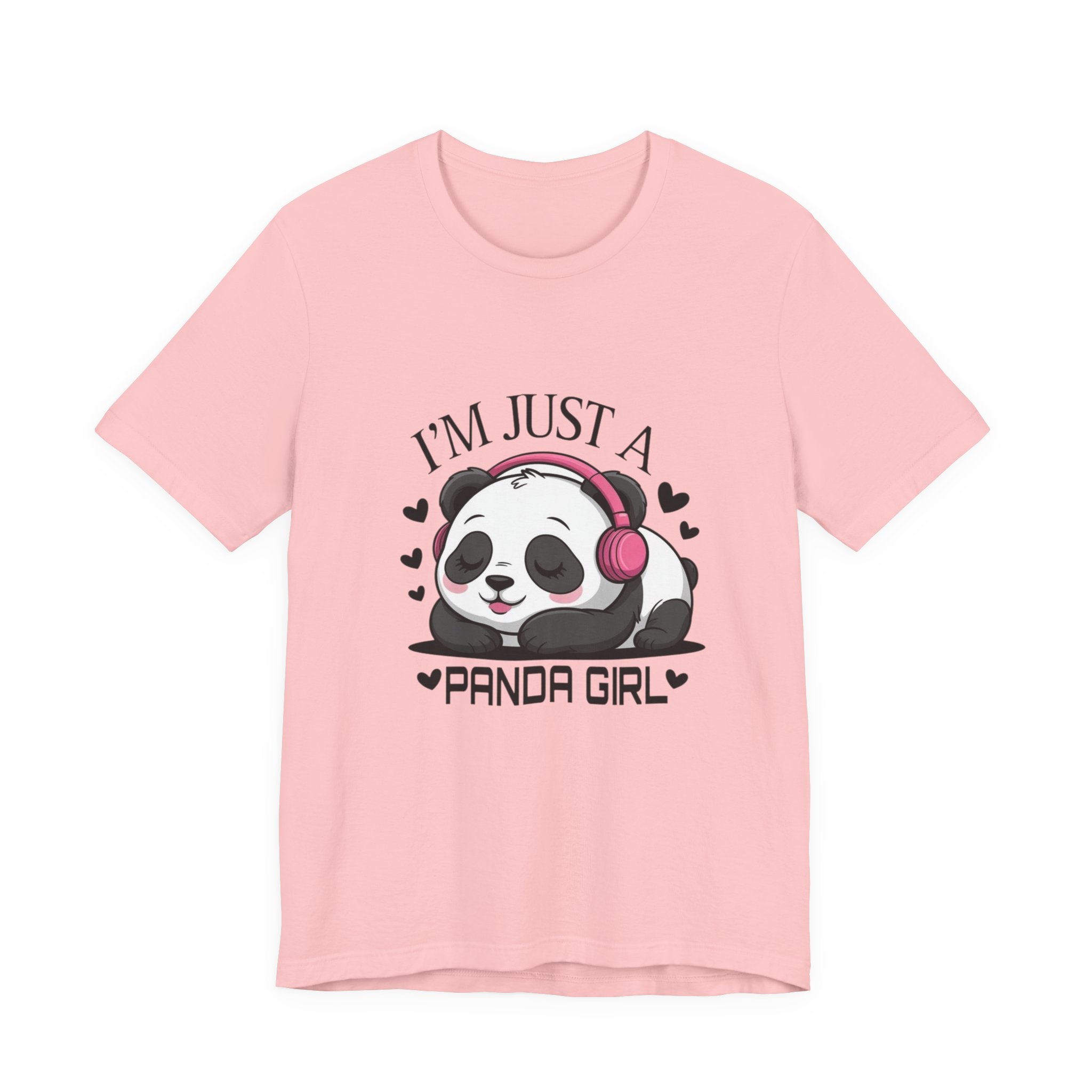 I’m Just a Panda Girl Tee Cute Panda Headphones Graphic T-Shirt
