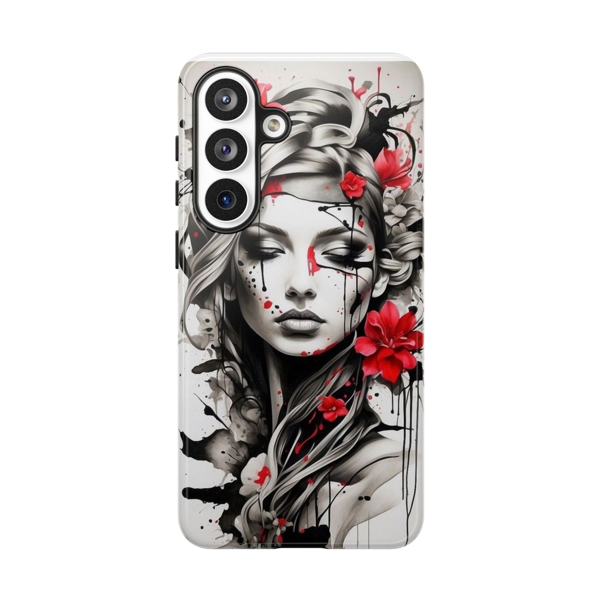 Phone Case Noir Floral Portrait Protective Tough Case