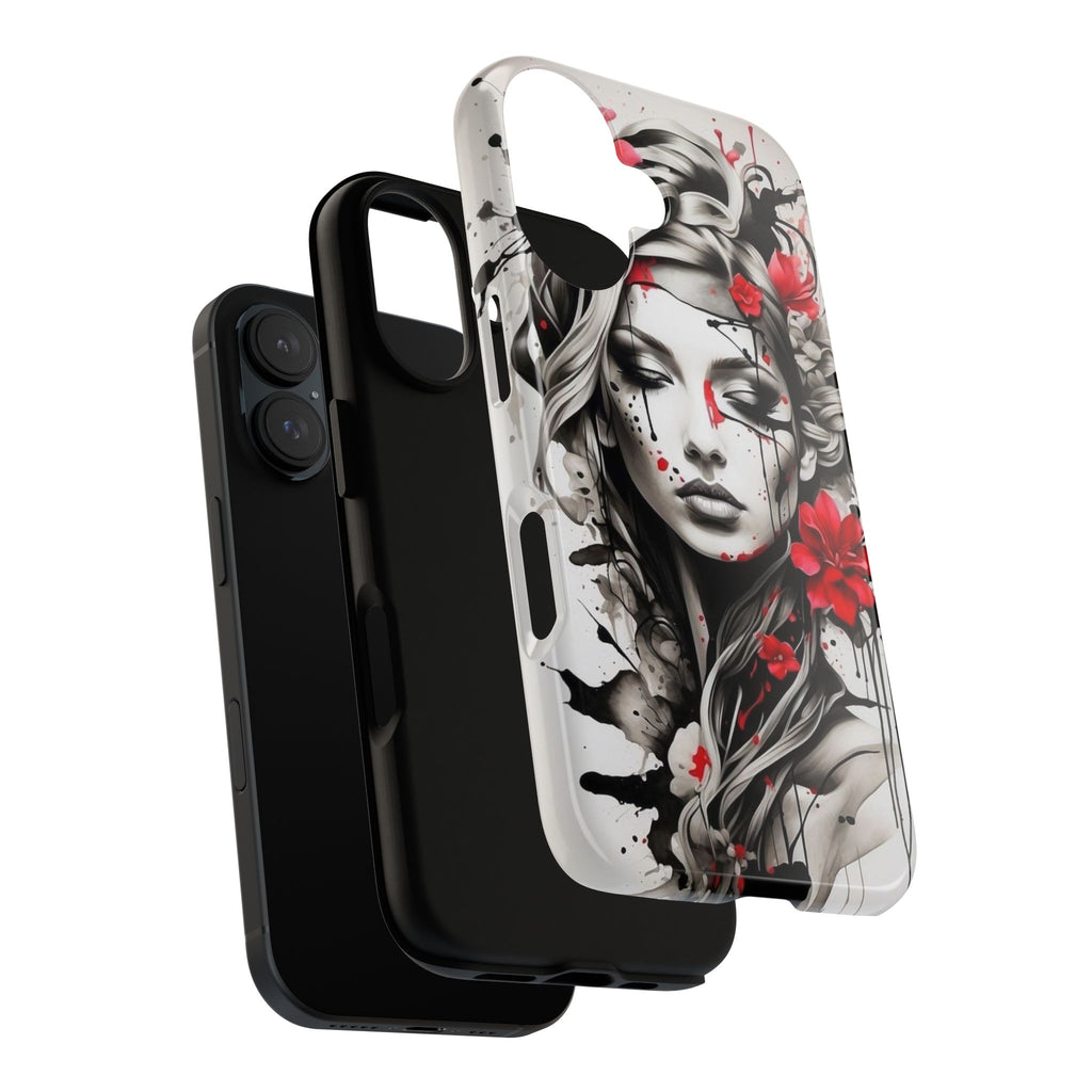 Phone Case Noir Floral Portrait Protective Tough Case
