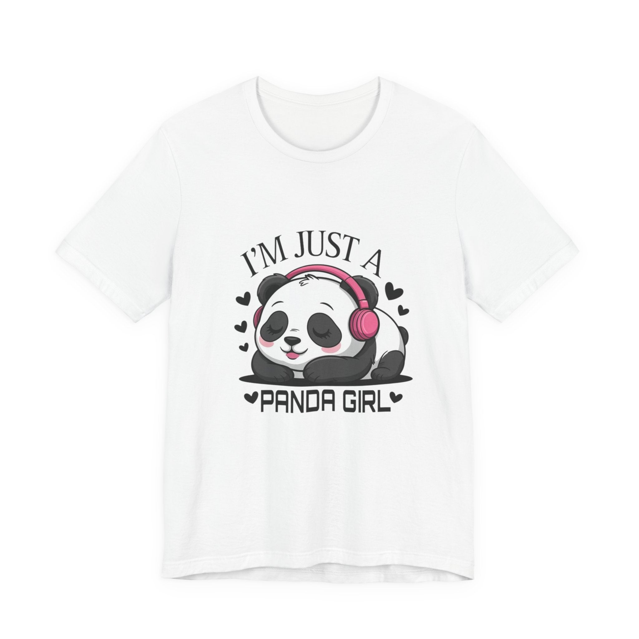 I’m Just a Panda Girl Tee Cute Panda Headphones Graphic T-Shirt