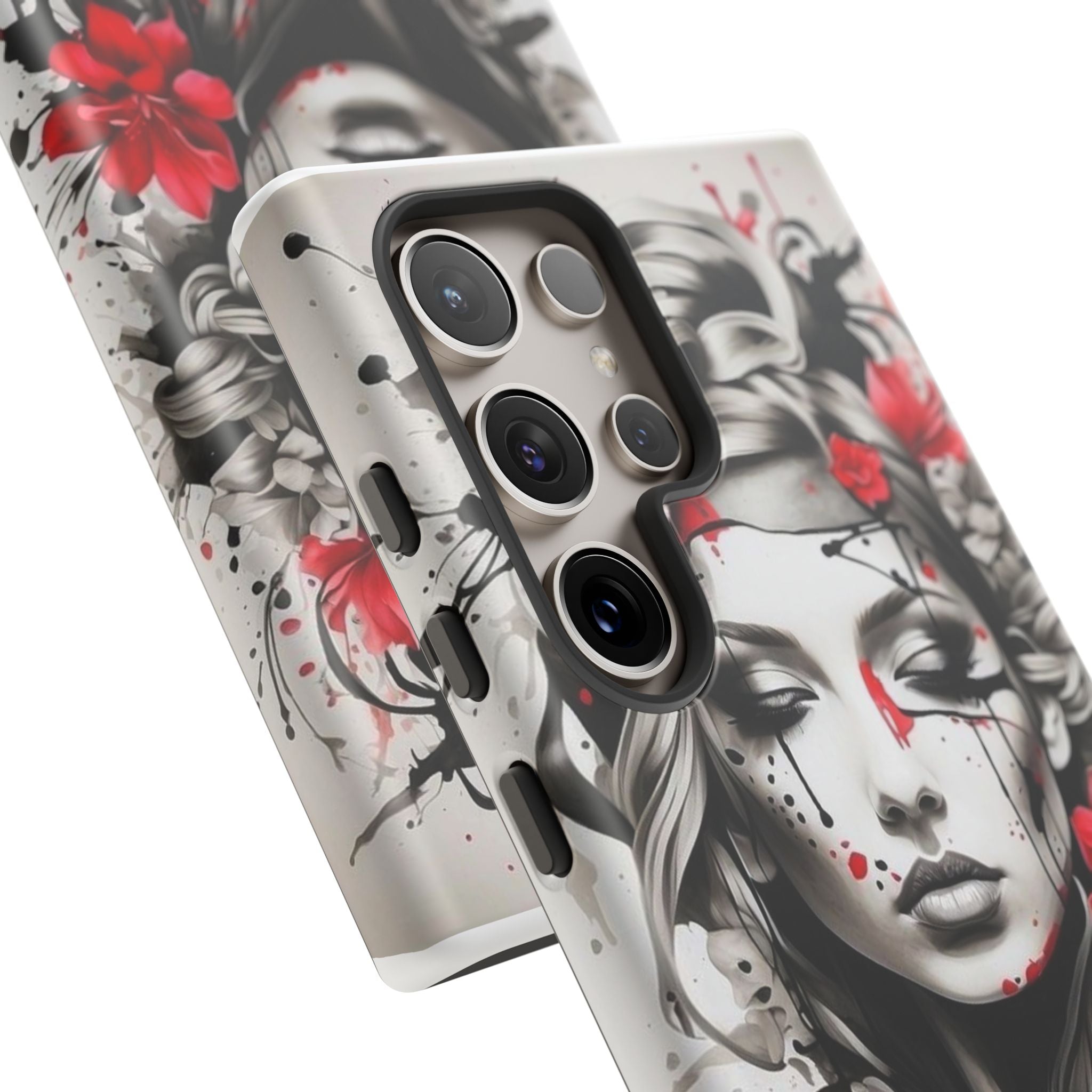 Phone Case Noir Floral Portrait Protective Tough Case