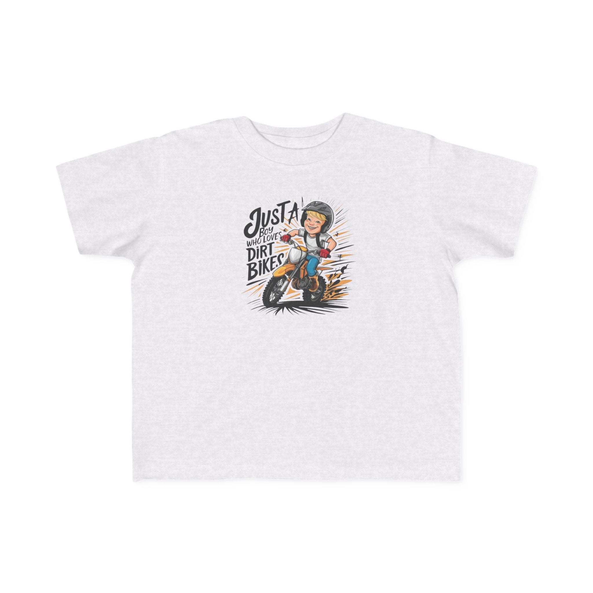 Toddler Dirt Bike Tee  "Just a Kid Who Loves Dirt Bikes" Cute Motorcycle Shirt