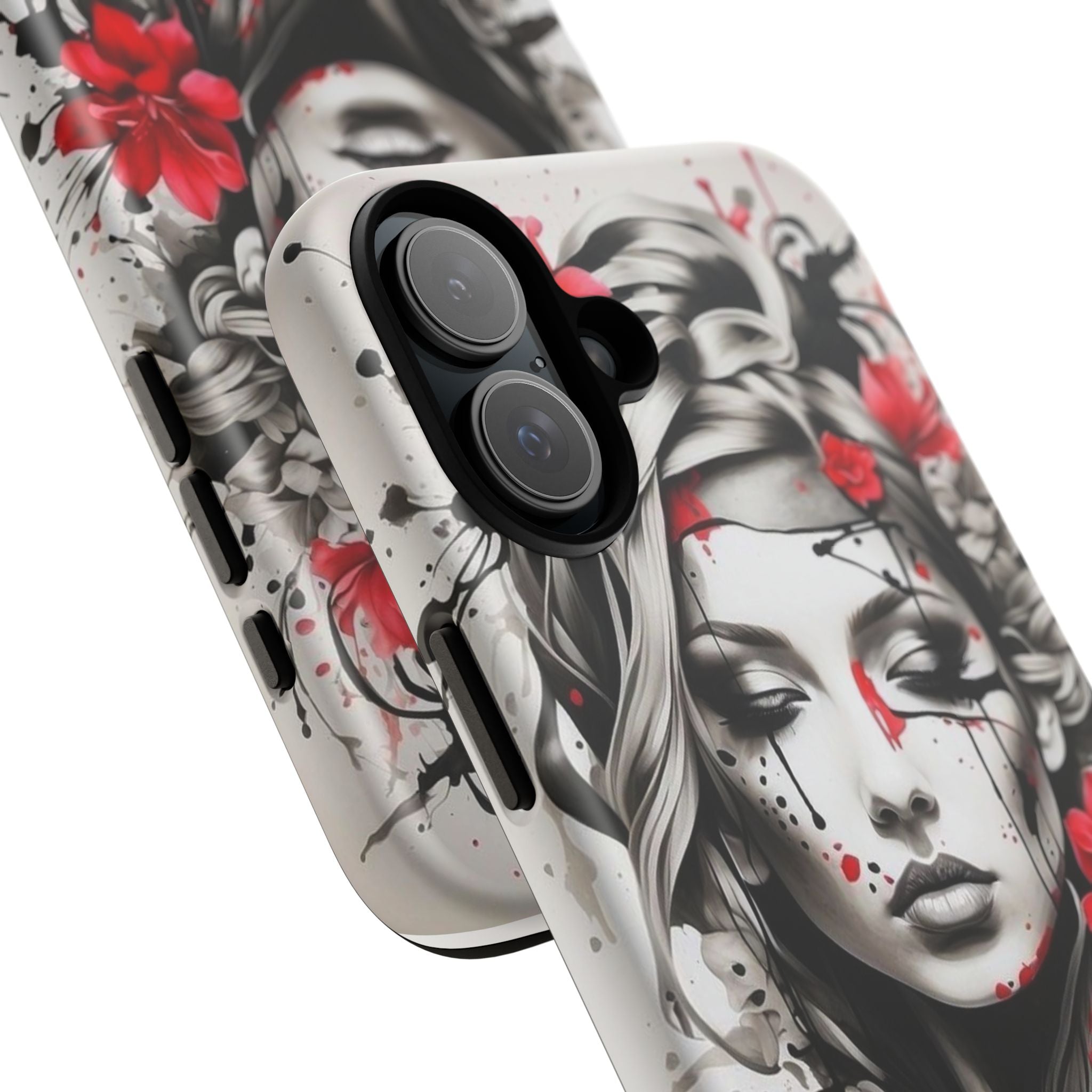 Phone Case Noir Floral Portrait Protective Tough Case