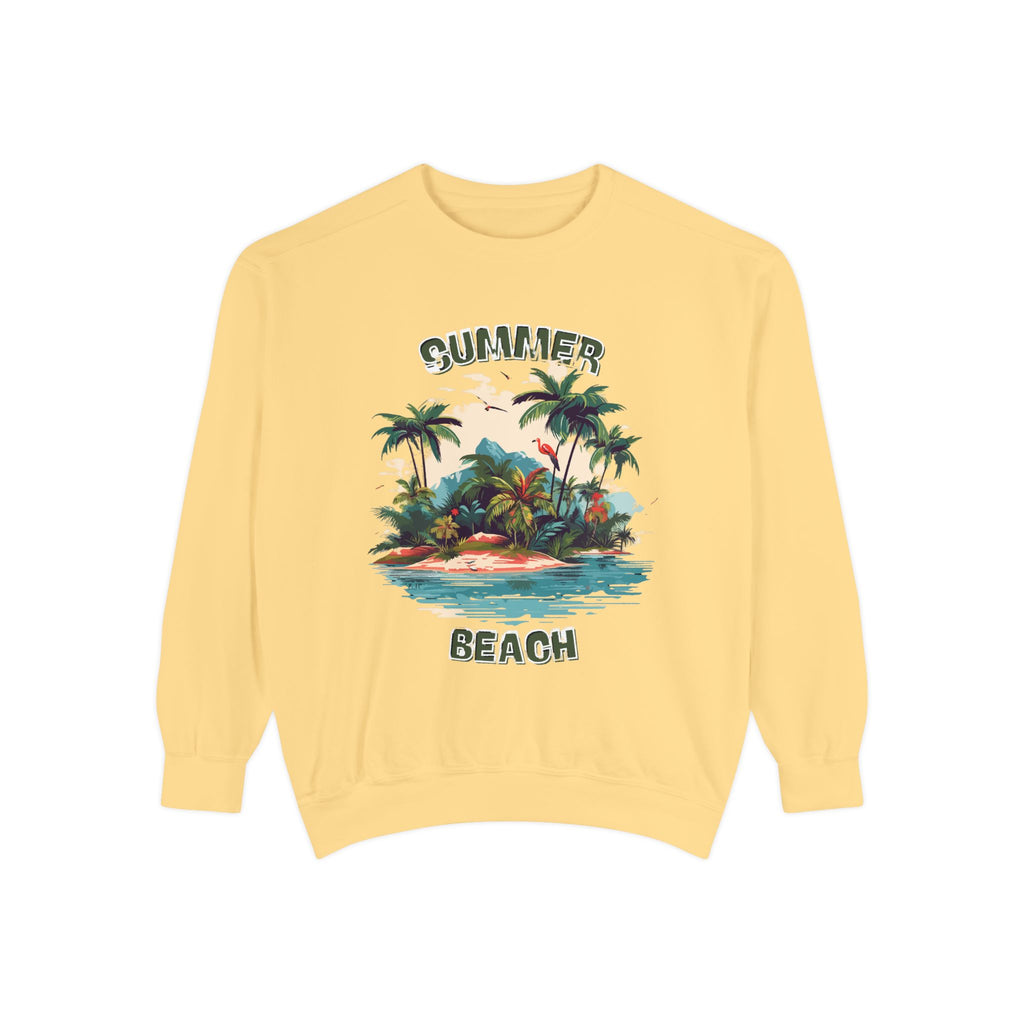 Beach Island Sweatshirt — "Summer Beach" Tropical Palm Crewneck
