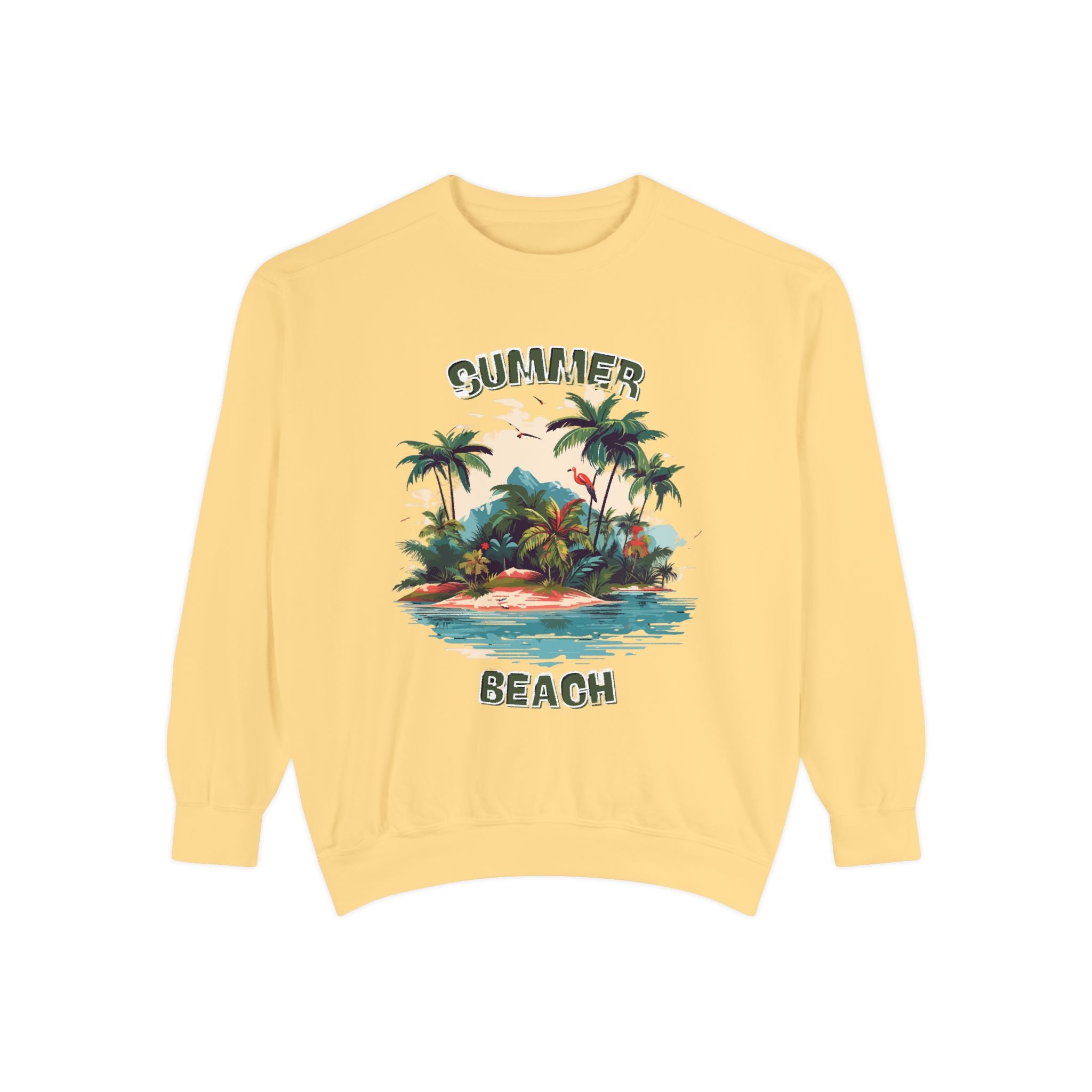 Beach Island Sweatshirt — "Summer Beach" Tropical Palm Crewneck