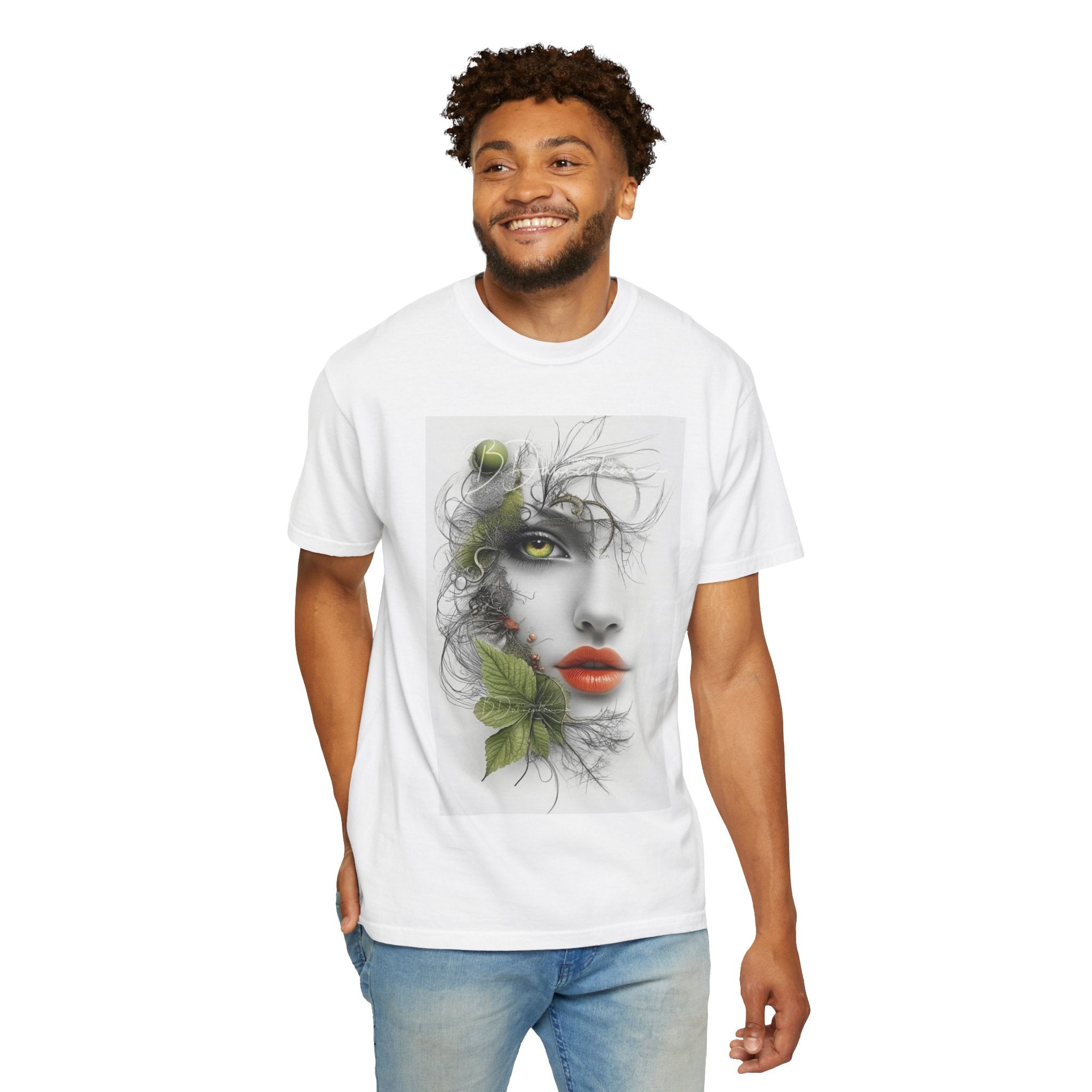 Artistic Face & Motivational Lion T-Shirt