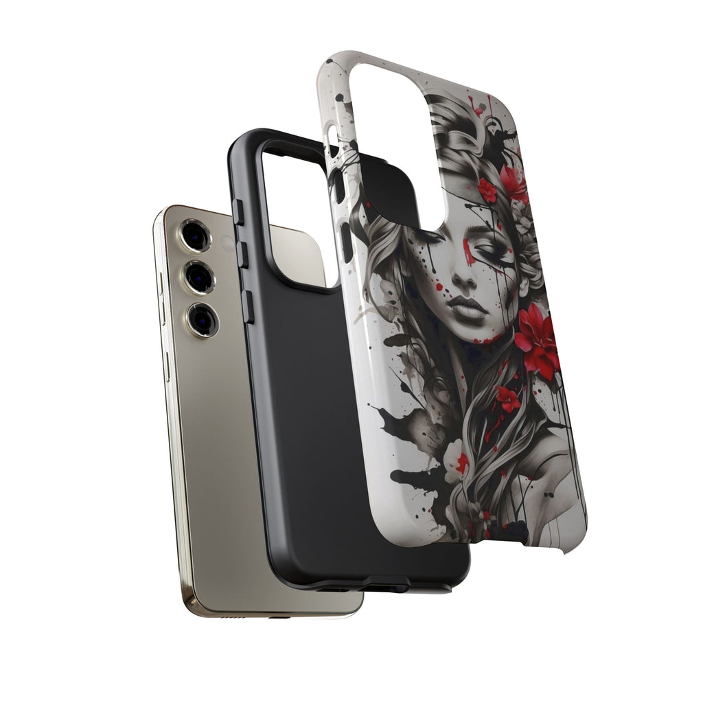 Phone Case Noir Floral Portrait Protective Tough Case