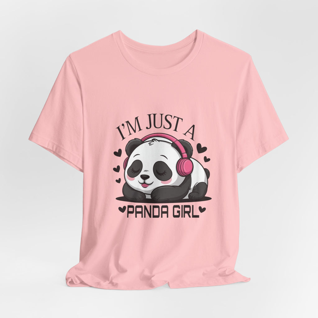 I’m Just a Panda Girl Tee Cute Panda Headphones Graphic T-Shirt