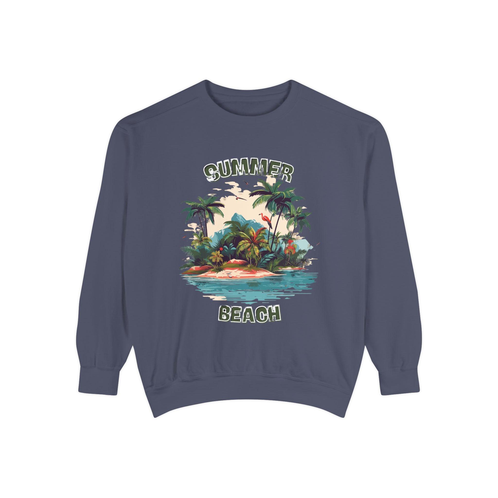 Beach Island Sweatshirt — "Summer Beach" Tropical Palm Crewneck