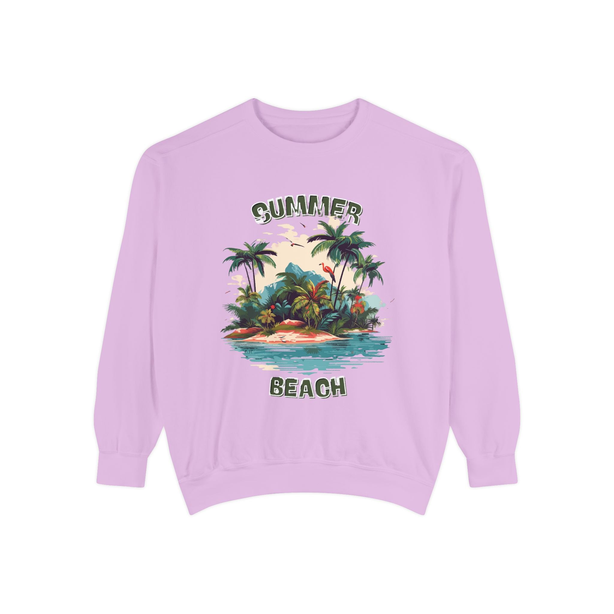 Beach Island Sweatshirt — "Summer Beach" Tropical Palm Crewneck