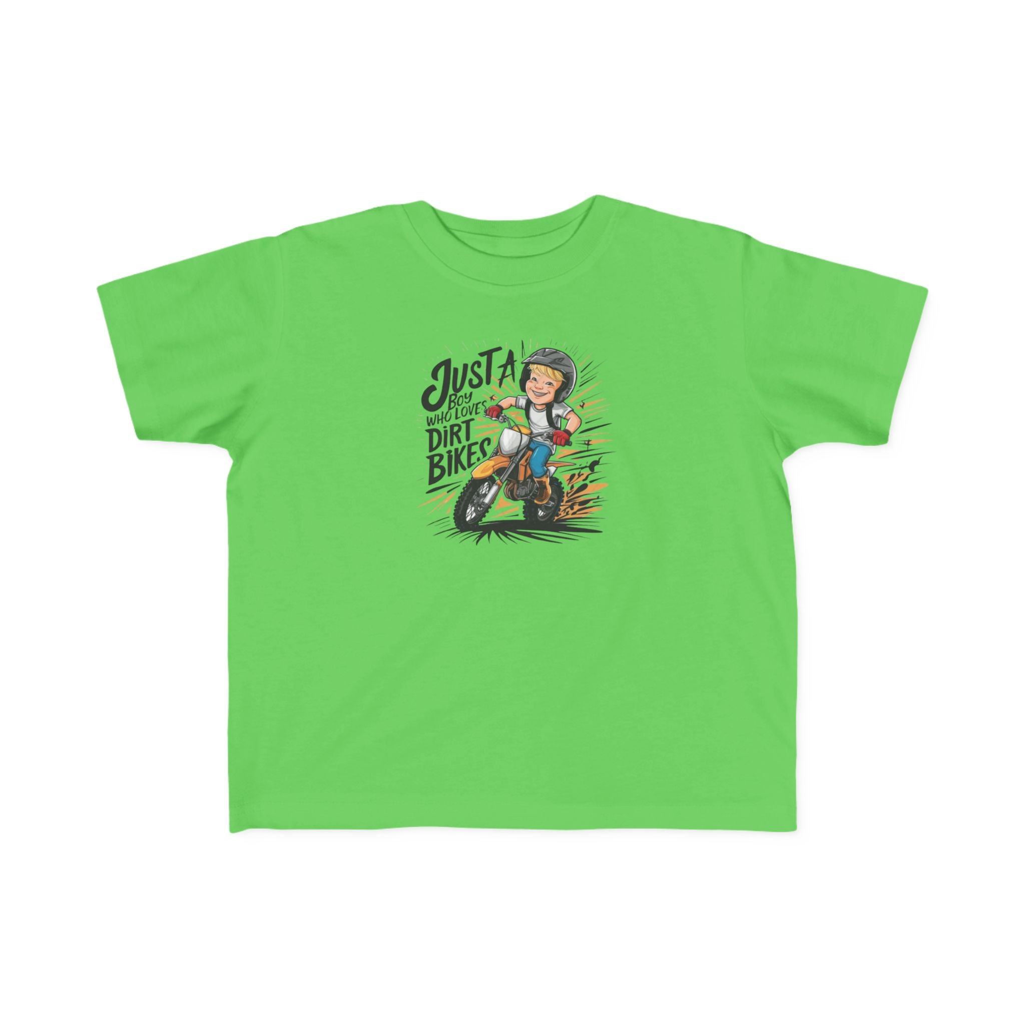 Toddler Dirt Bike Tee  "Just a Kid Who Loves Dirt Bikes" Cute Motorcycle Shirt