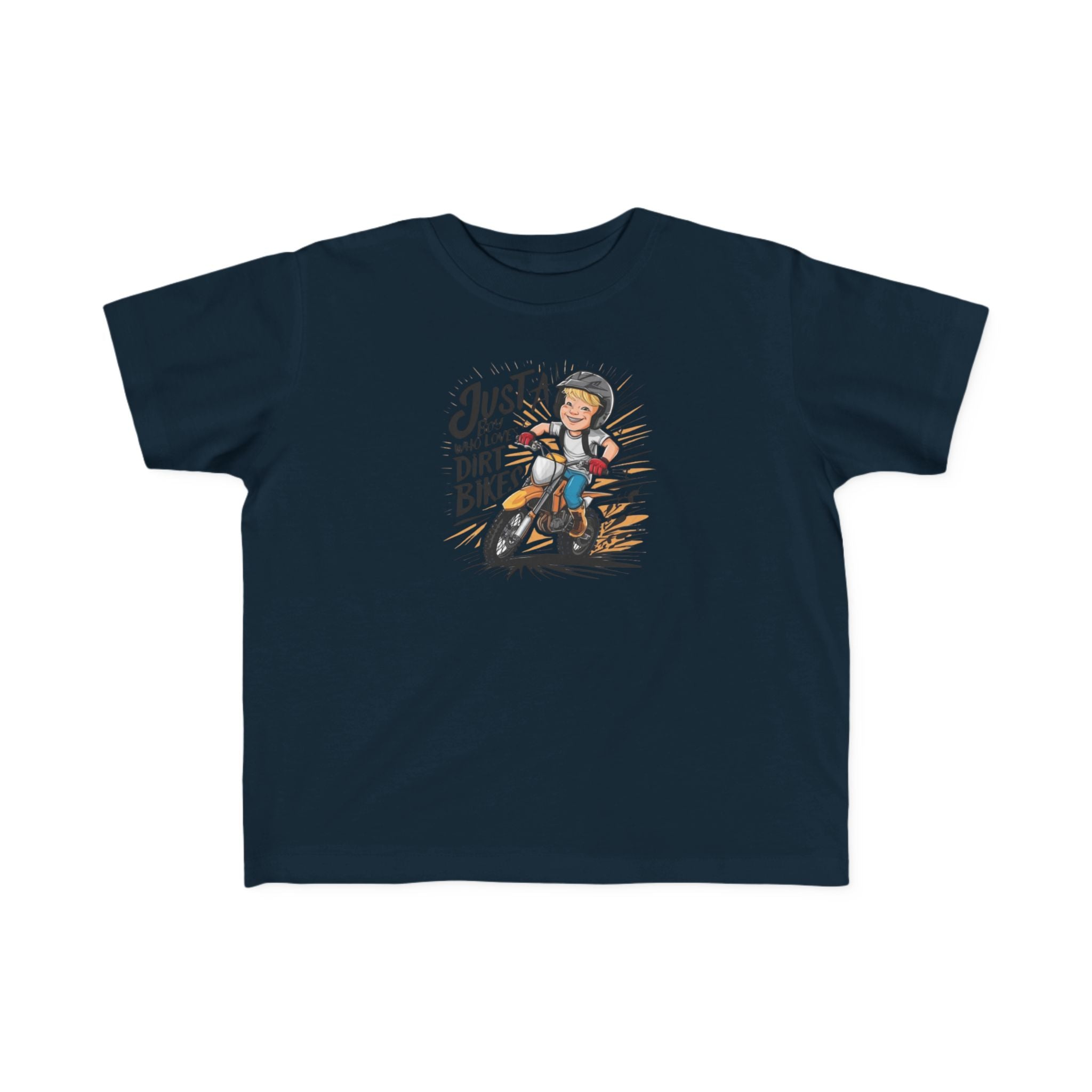 Toddler Dirt Bike Tee  "Just a Kid Who Loves Dirt Bikes" Cute Motorcycle Shirt