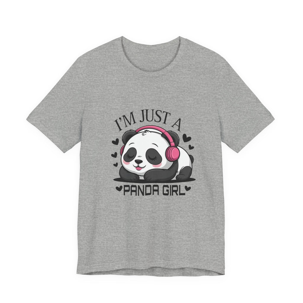 I’m Just a Panda Girl Tee Cute Panda Headphones Graphic T-Shirt