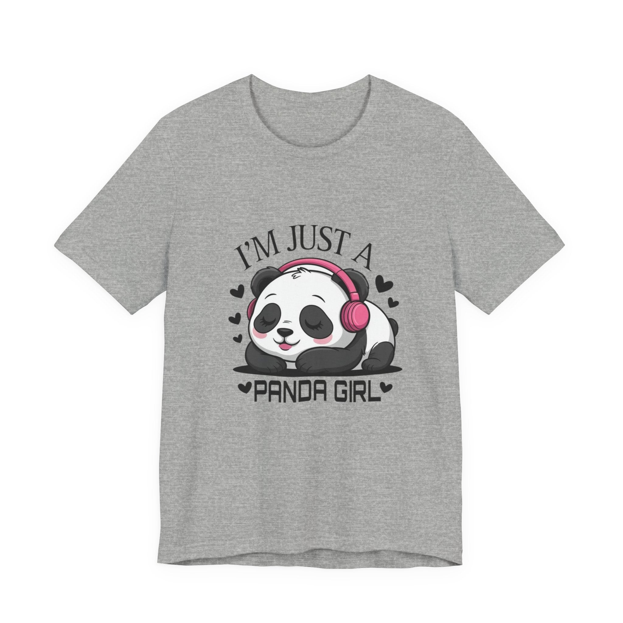I’m Just a Panda Girl Tee Cute Panda Headphones Graphic T-Shirt