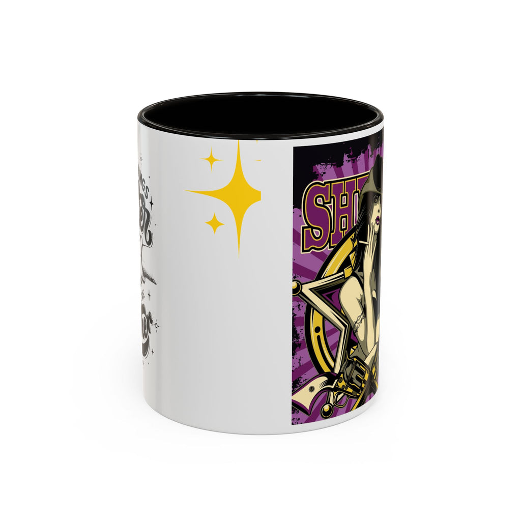 Sheriff Pin-Up Art Coffee Mug (11oz/15oz) — Retro Western Femme Fatale Ceramic Mug