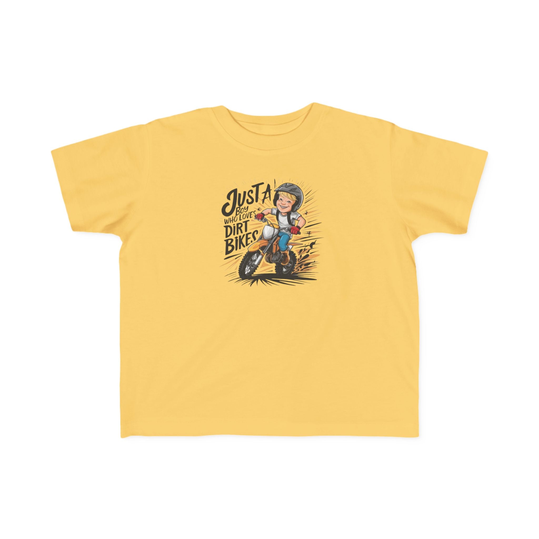 Toddler Dirt Bike Tee  "Just a Kid Who Loves Dirt Bikes" Cute Motorcycle Shirt