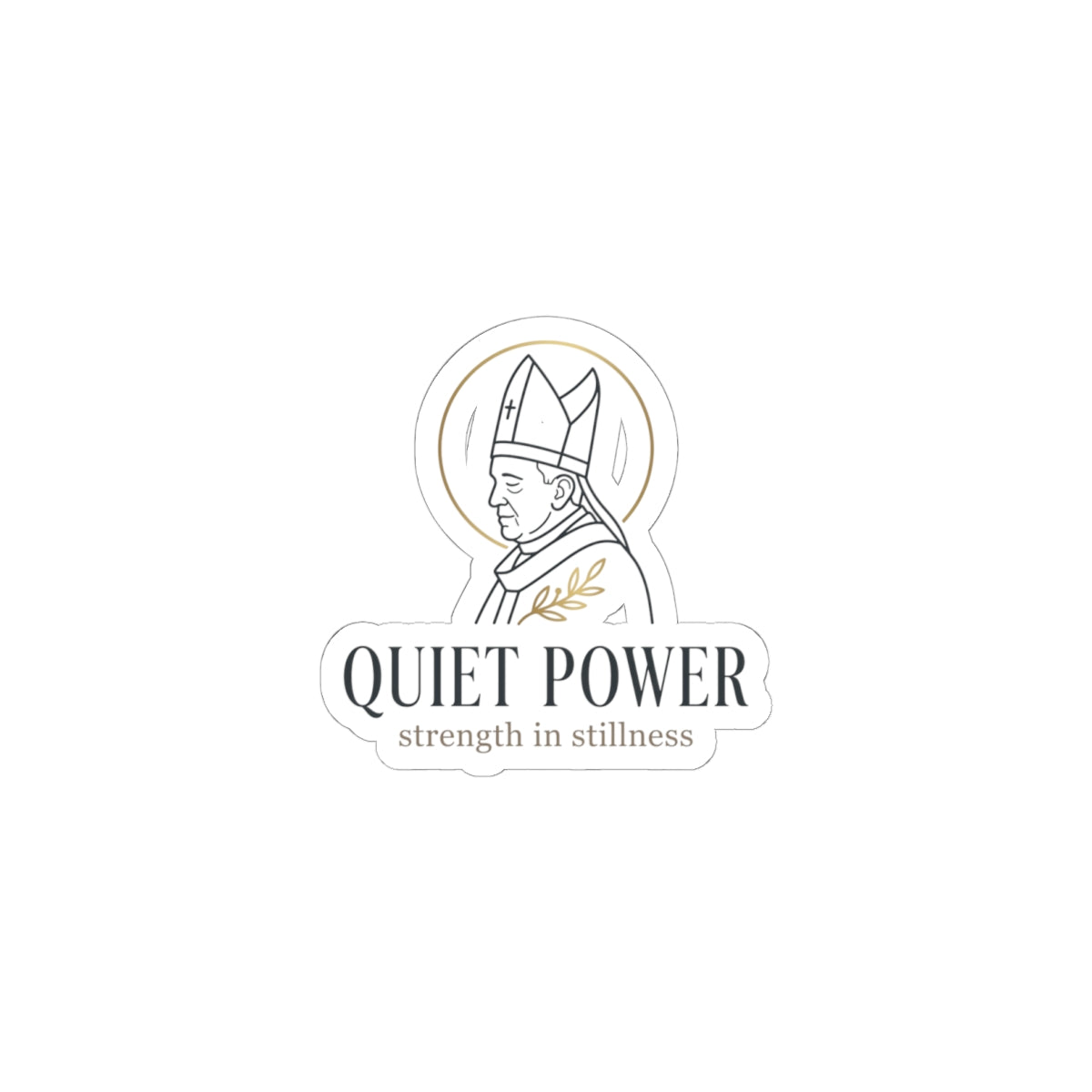 Quiet Power Sticker | divine symbolism, serene authority, ritual-inspired