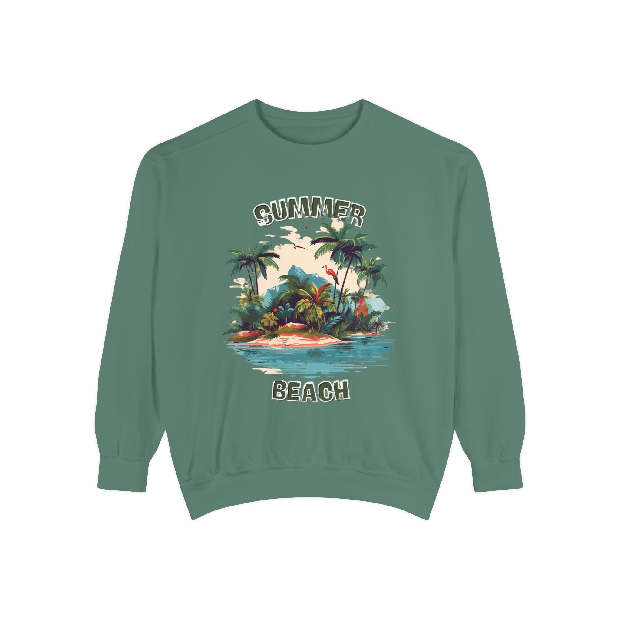 Beach Island Sweatshirt — "Summer Beach" Tropical Palm Crewneck