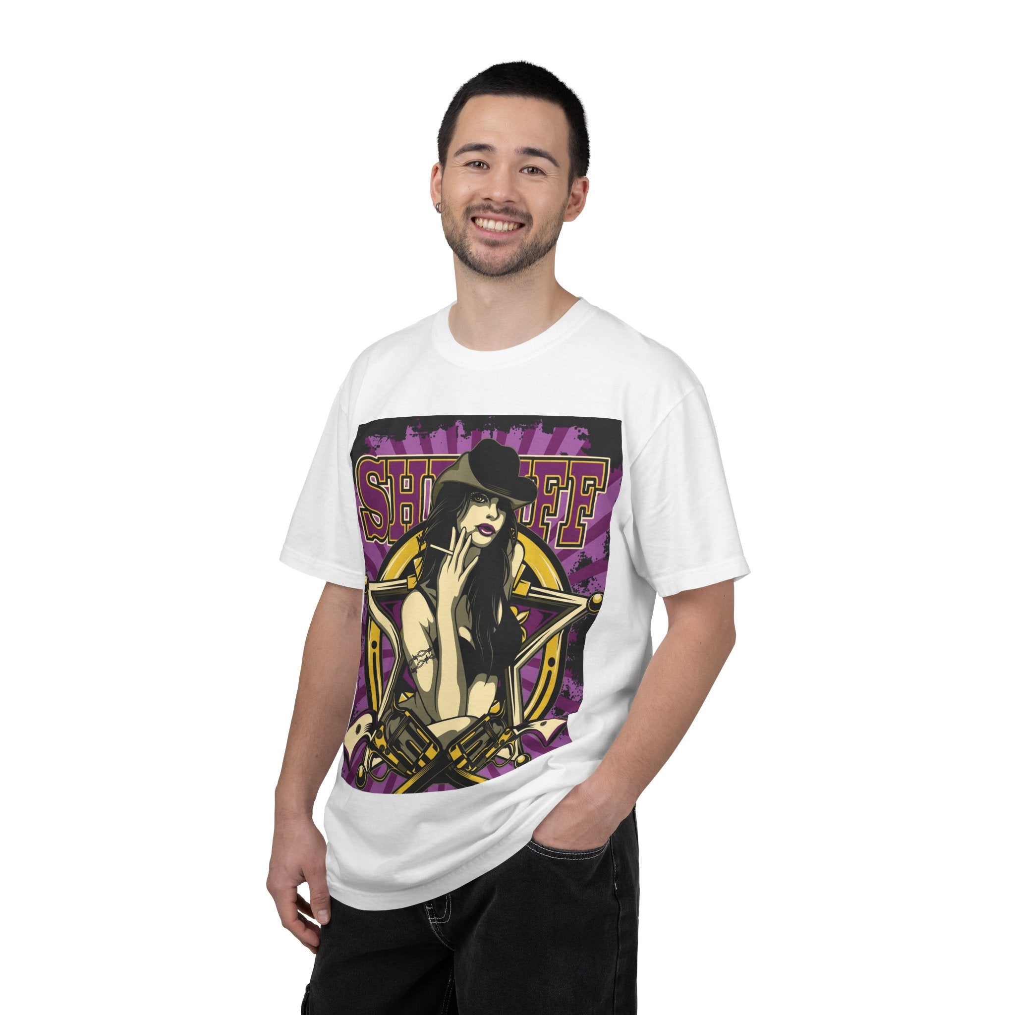 Sheriff Pinup Graphic T-Shirt — Vintage Western Woman Illustration