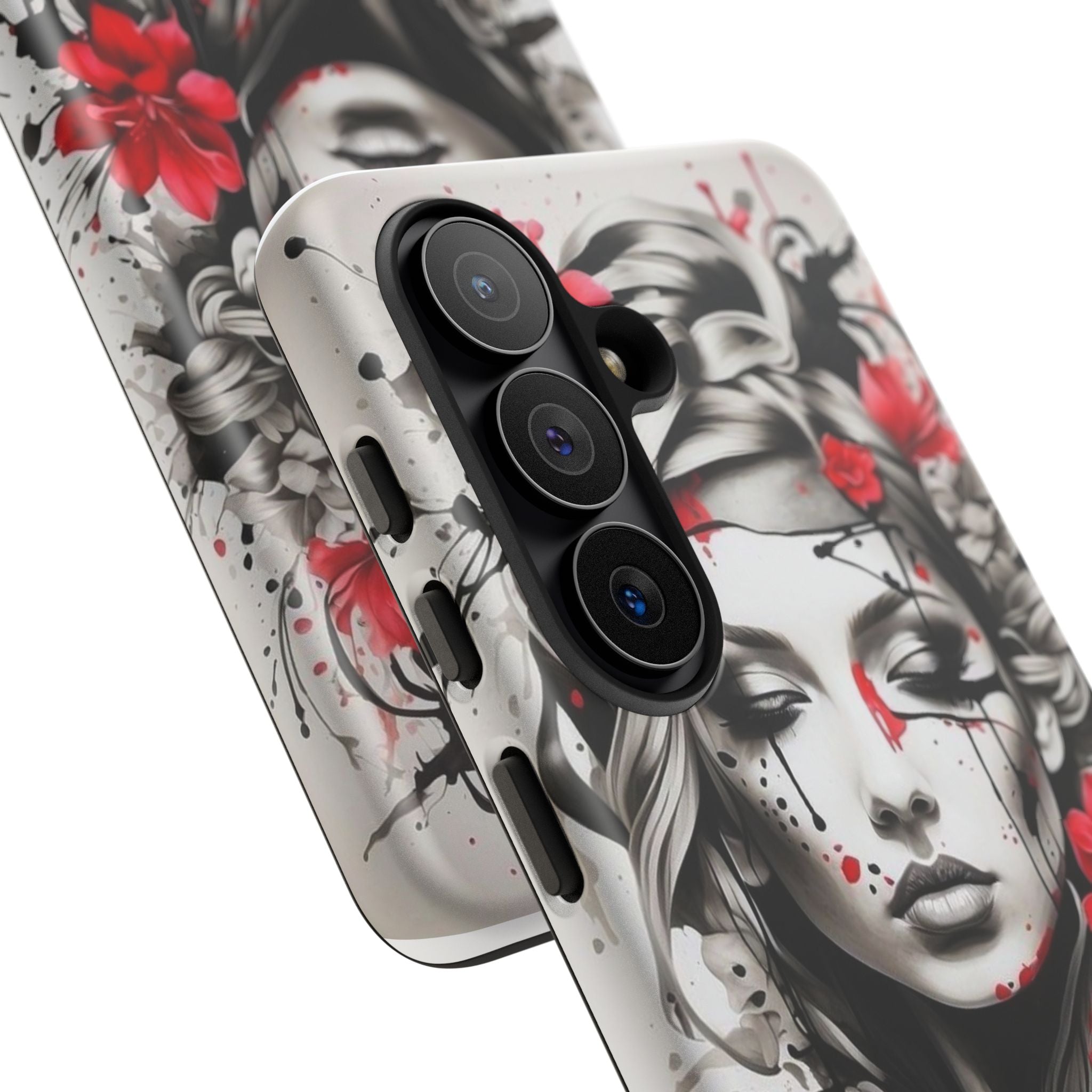 Phone Case Noir Floral Portrait Protective Tough Case
